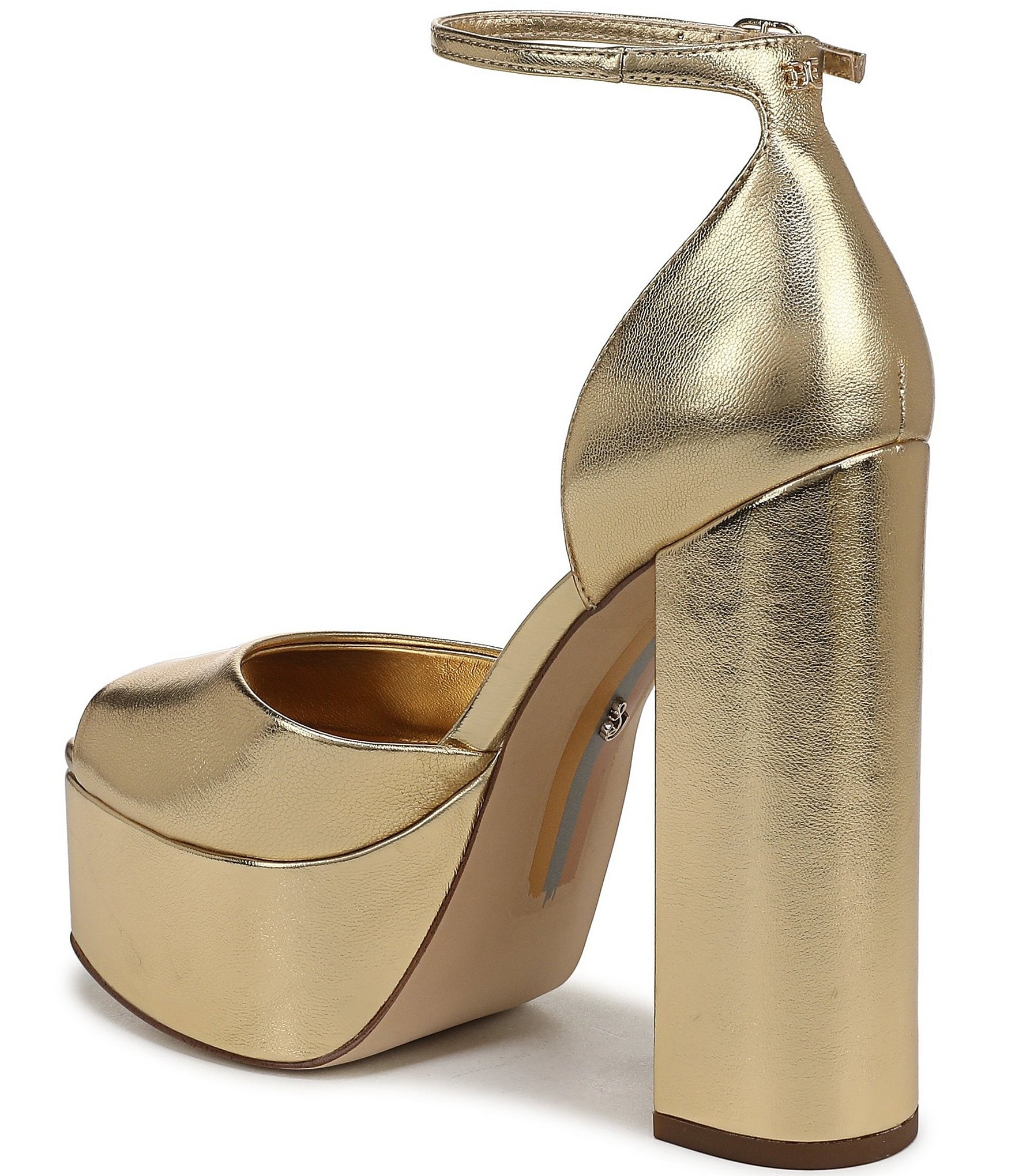 Sam Edelman Kirra Metallic Leather Ankle Strap Platform Dress Sandals