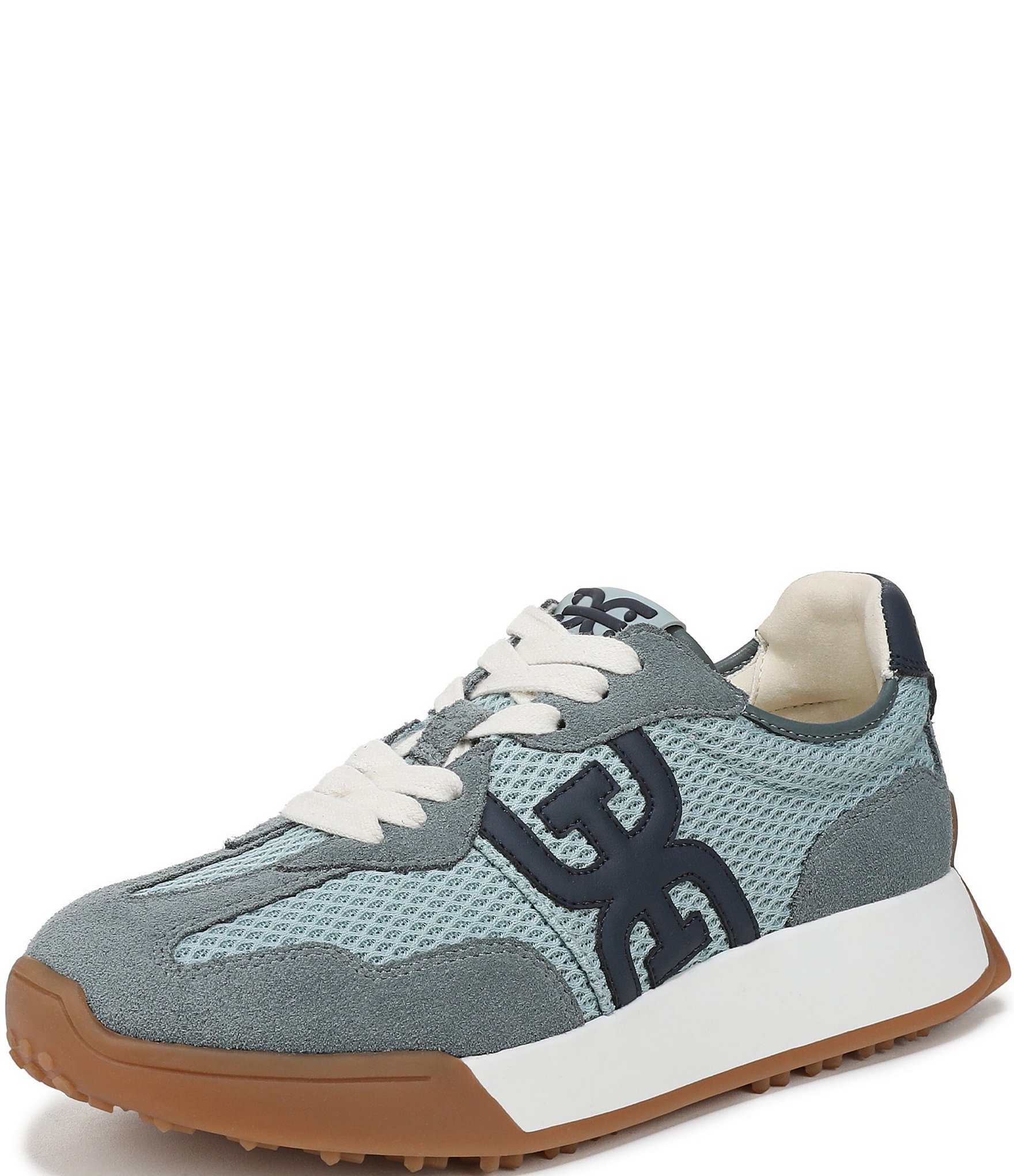 Sam Edelman Langley Suede Mesh Signature Logo Retro Sneakers