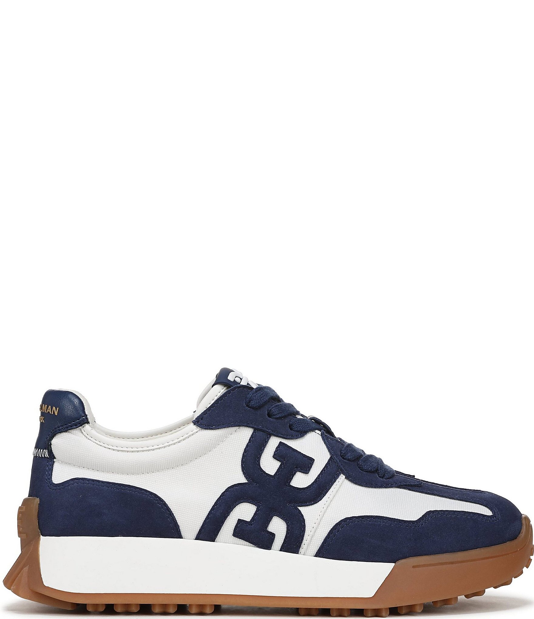 Sam Edelman Langley Suede Nylon Logo Detail Platform Retro Sneakers