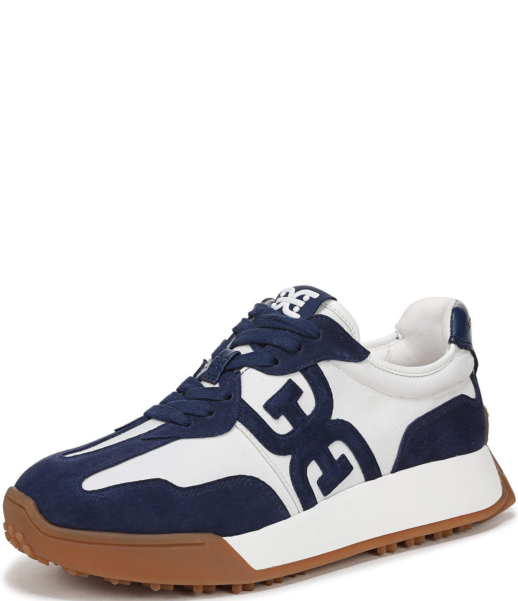 Sam Edelman Langley Suede and Nylon Logo Detail Platform Retro Sneakers