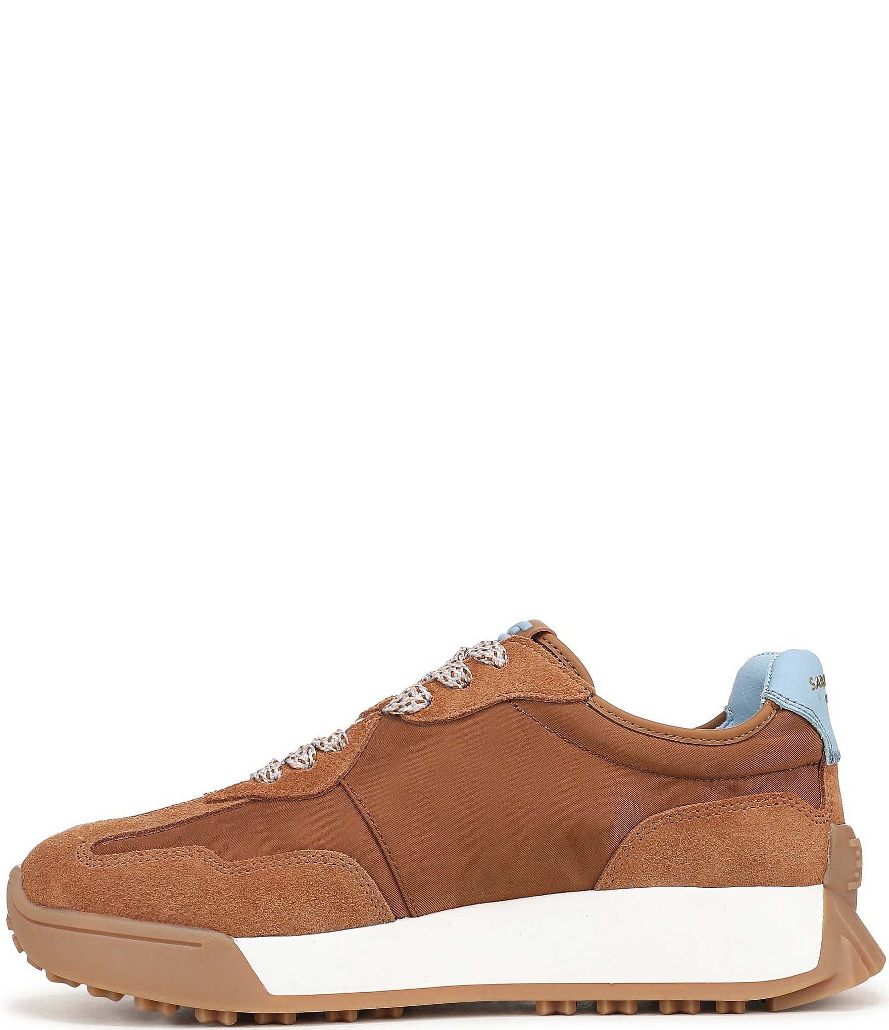 Sam Edelman Langley Suede and Nylon Logo Detail Platform Retro Sneakers