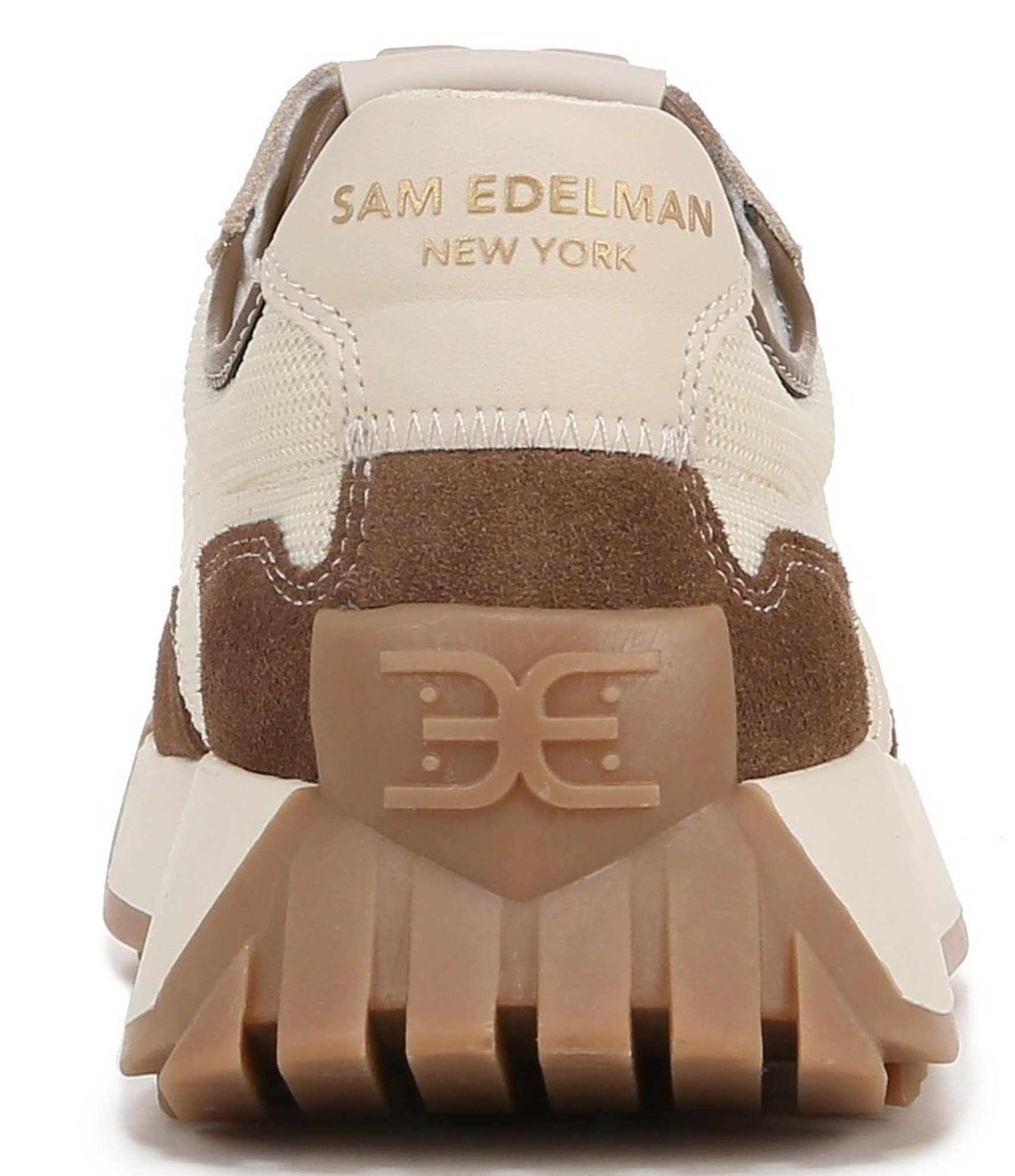 Sam Edelman Langley Suede and Nylon Logo Detail Platform Retro Sneakers