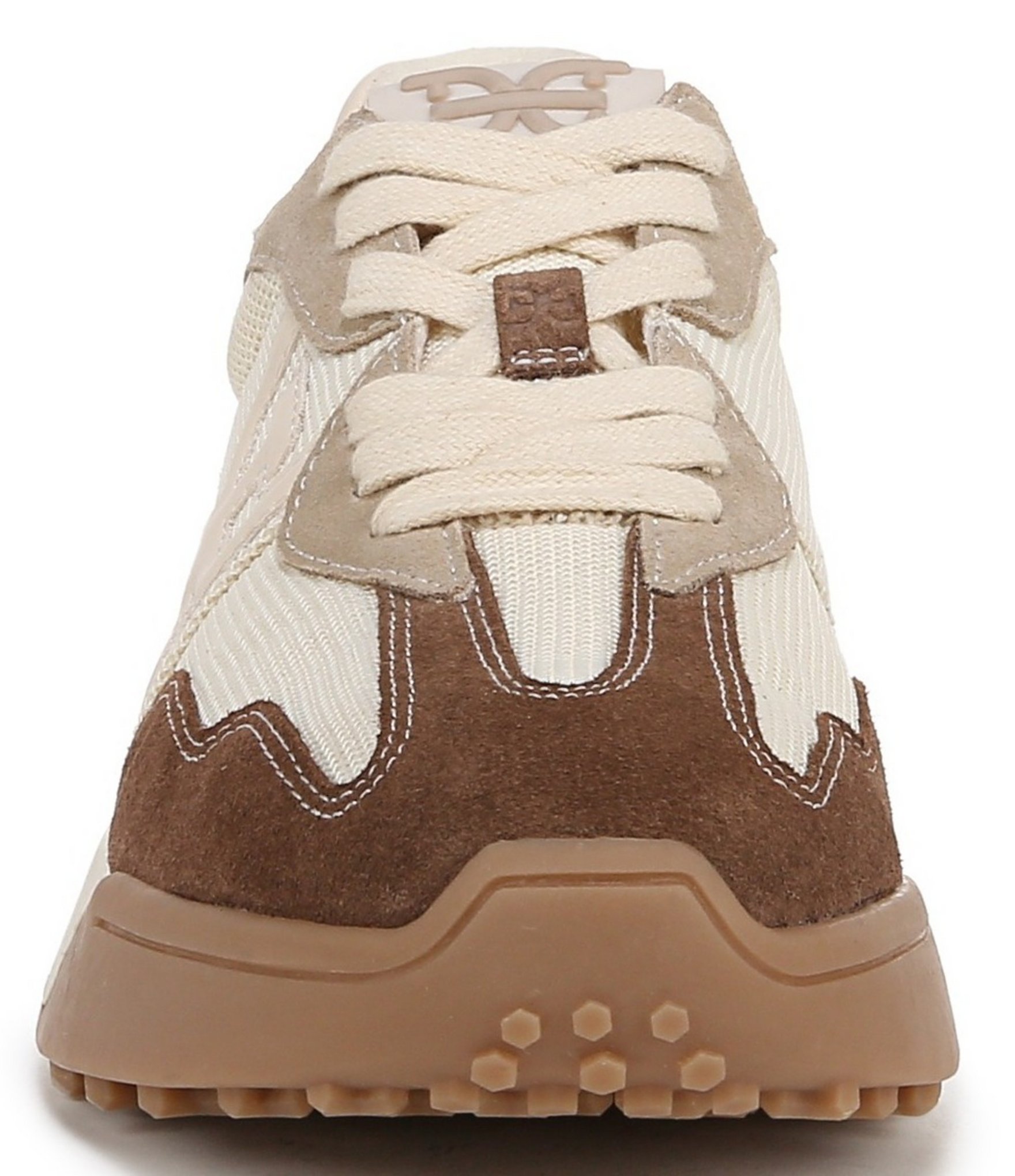 Sam Edelman Langley Suede and Nylon Logo Detail Platform Retro Sneakers