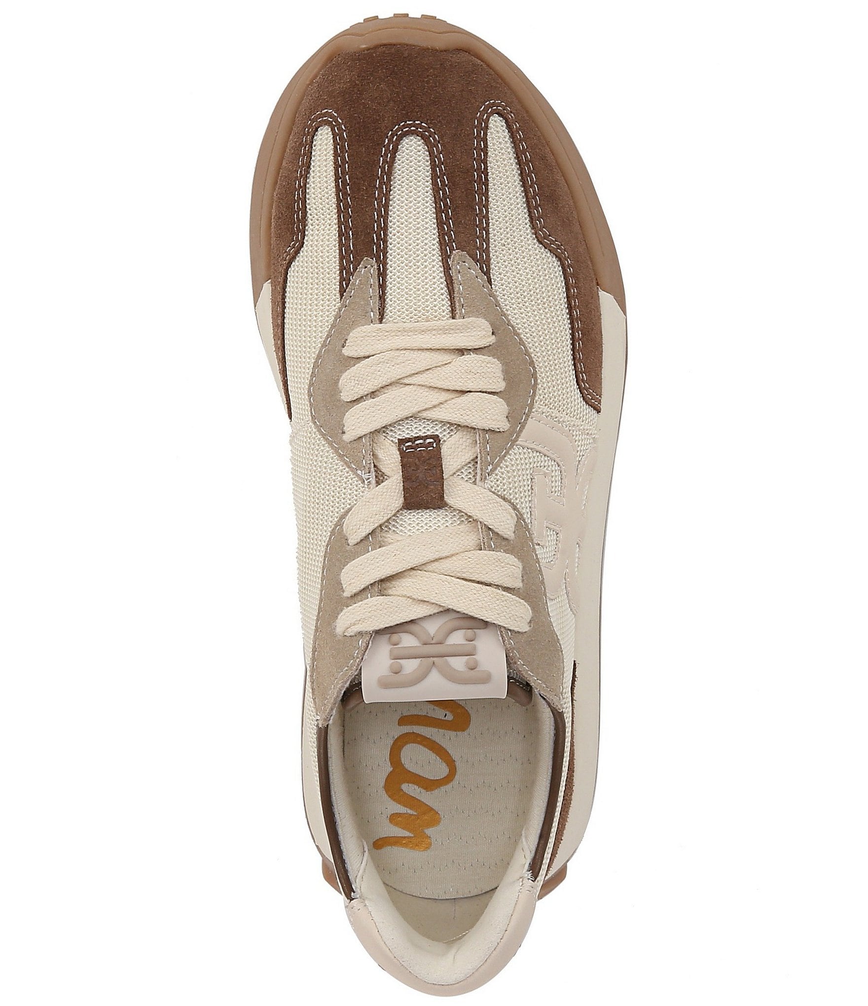 Sam Edelman Langley Suede and Nylon Logo Detail Platform Retro Sneakers