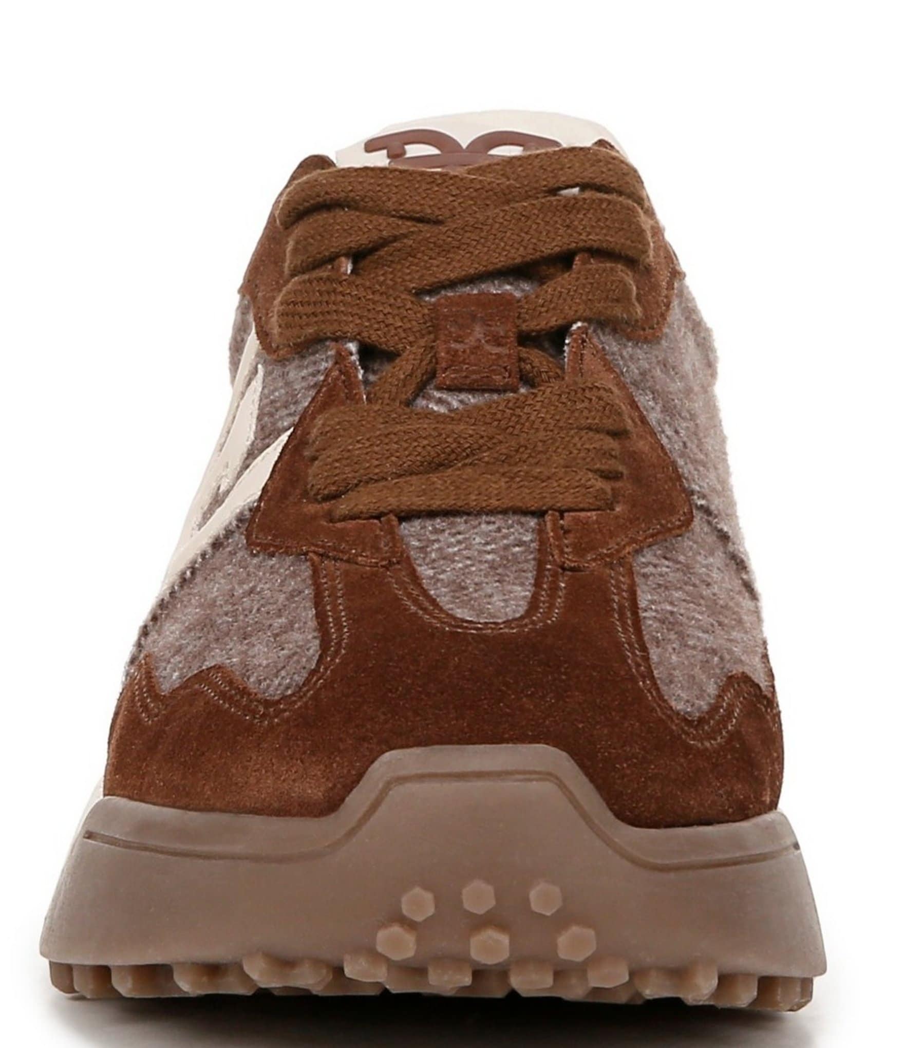 Sam Edelman Langley Tweed and Suede Logo Detail Platform Retro Sneakers