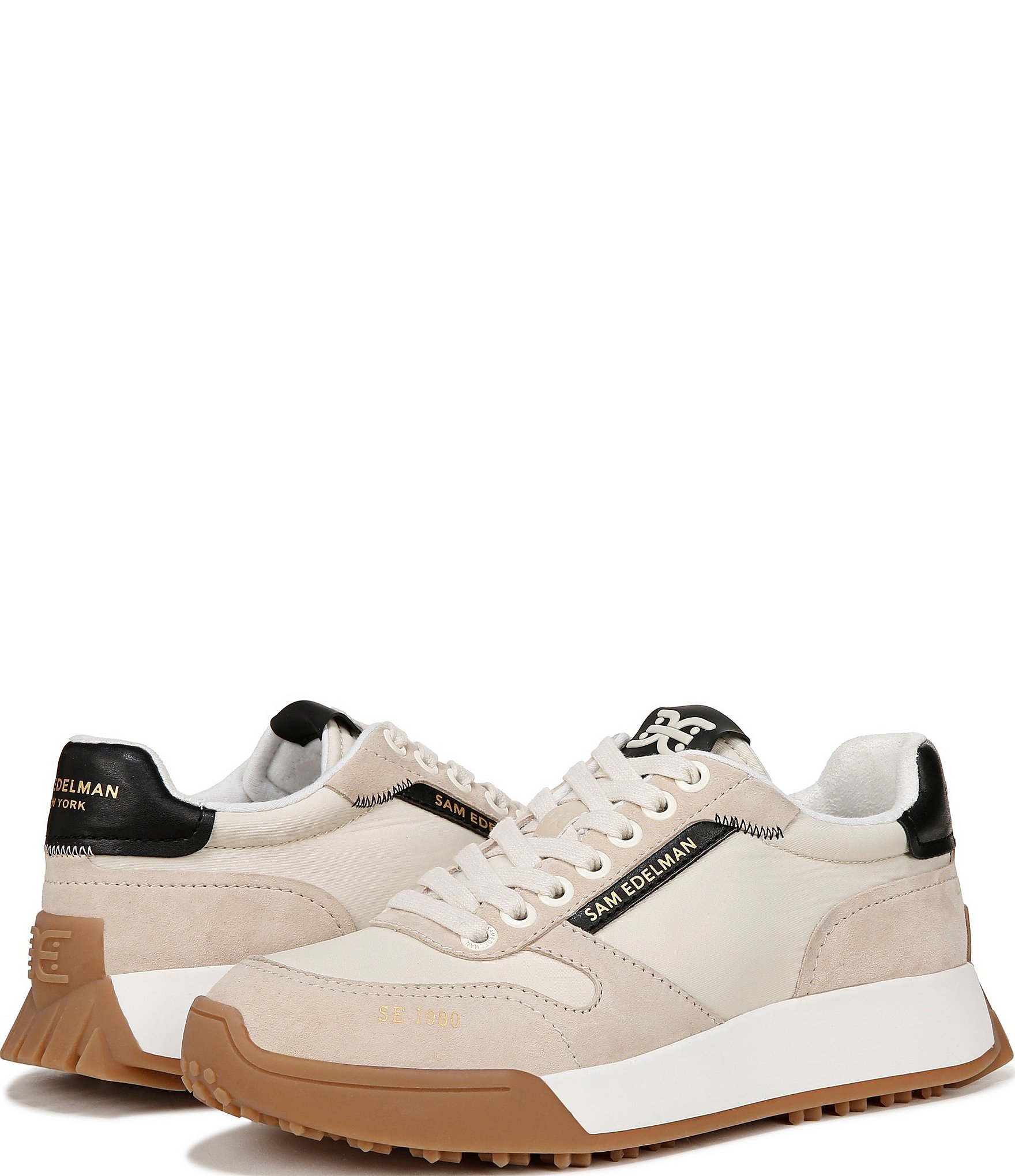 Sam Edelman Layla Suede and Nylon Retro Sneakers