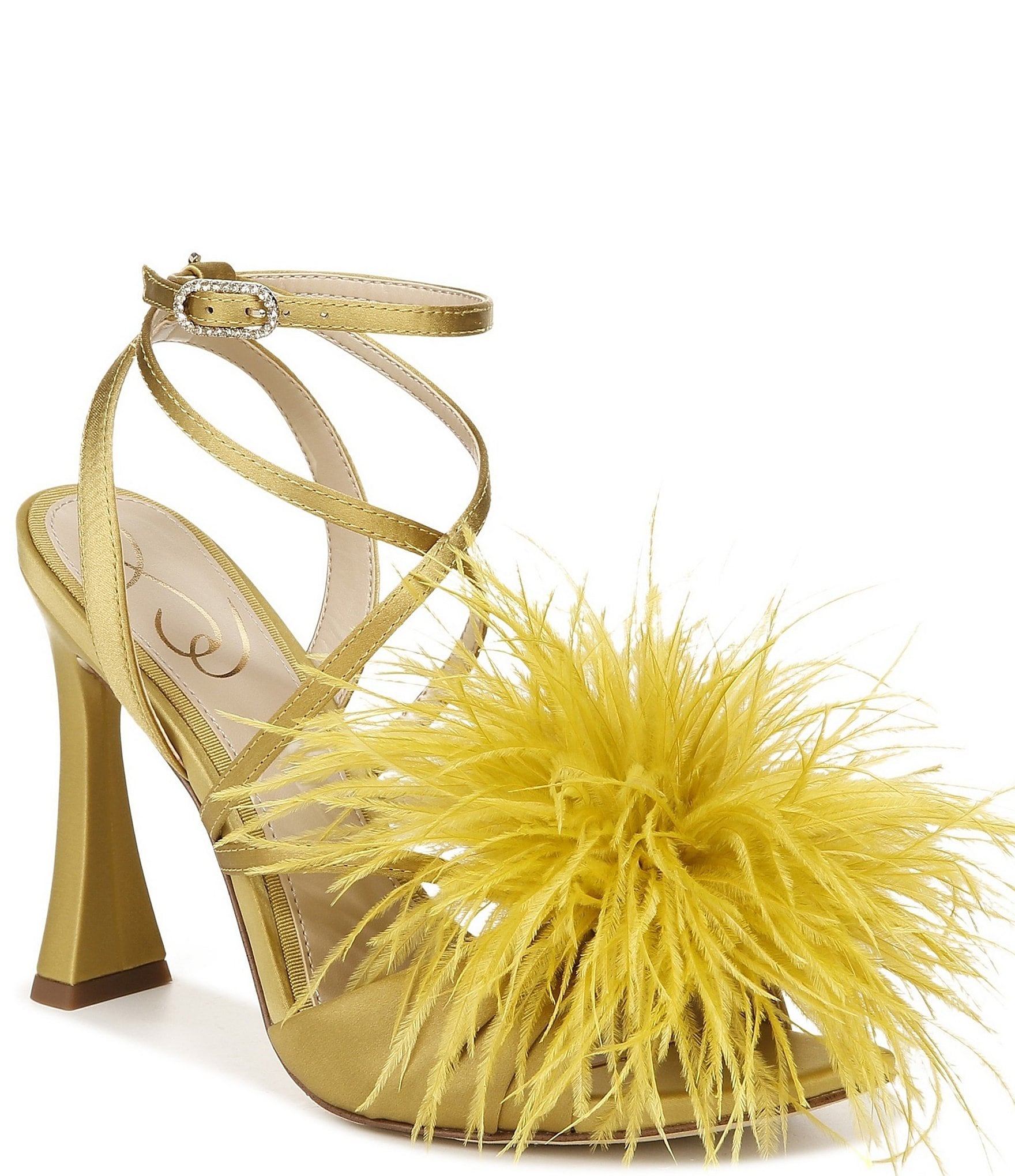 Sam Edelman Layton Feather Satin Strappy Dress Sandals | Dillard's