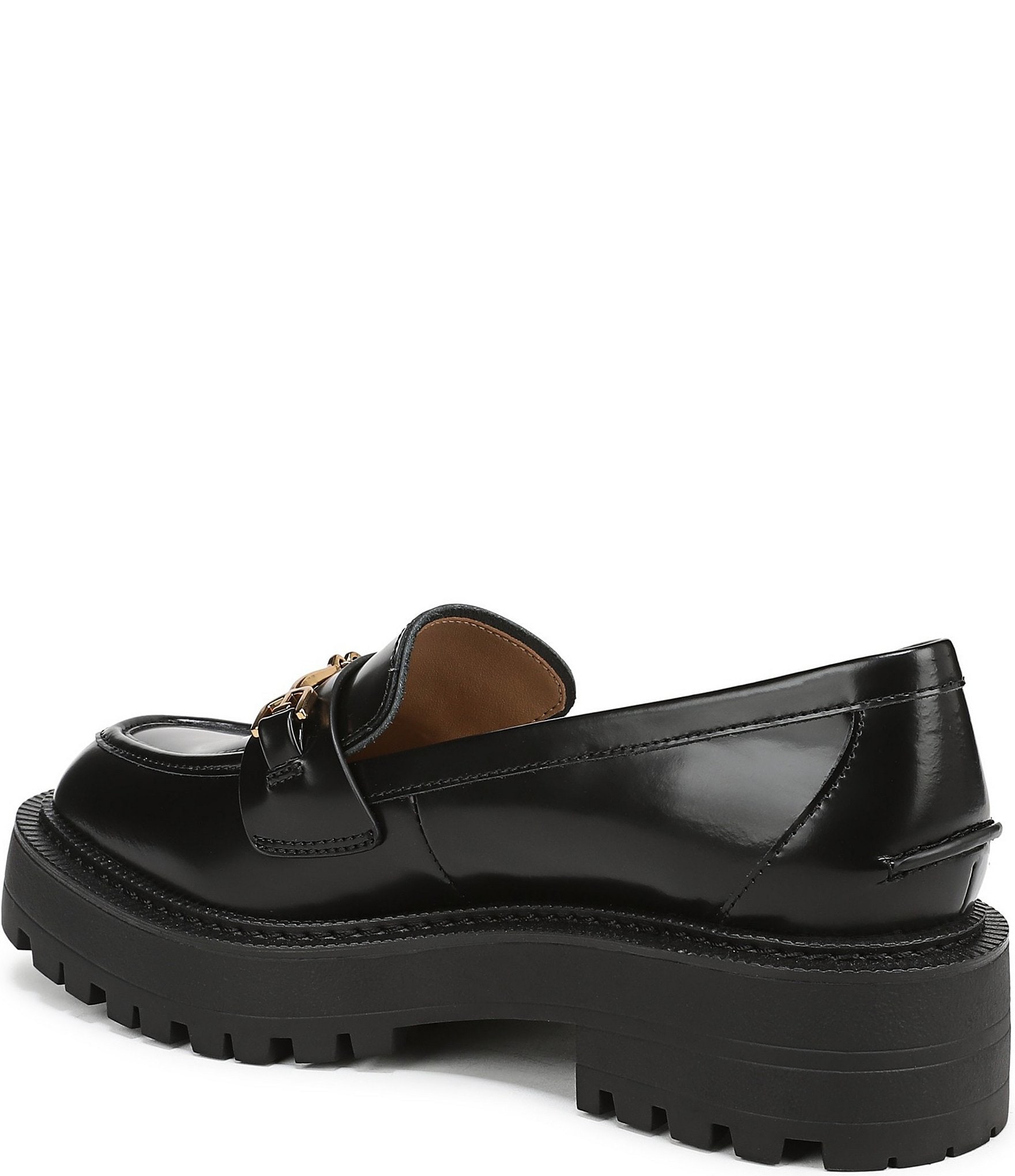 Sam Edelman Lea Leather Bit Buckle Lug Sole Loafers