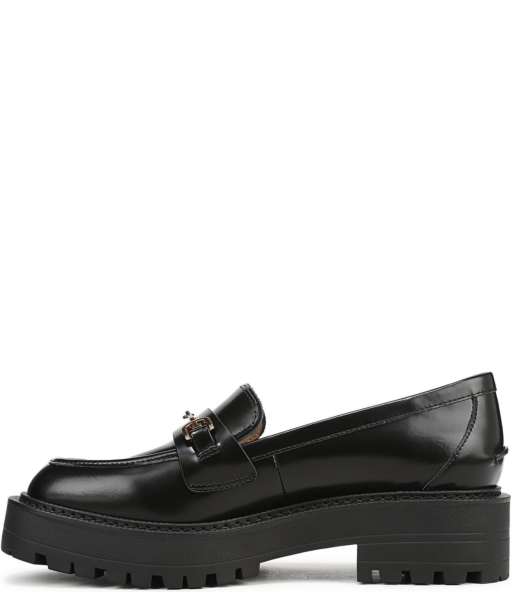 Sam Edelman Lea Leather Bit Buckle Lug Sole Loafers