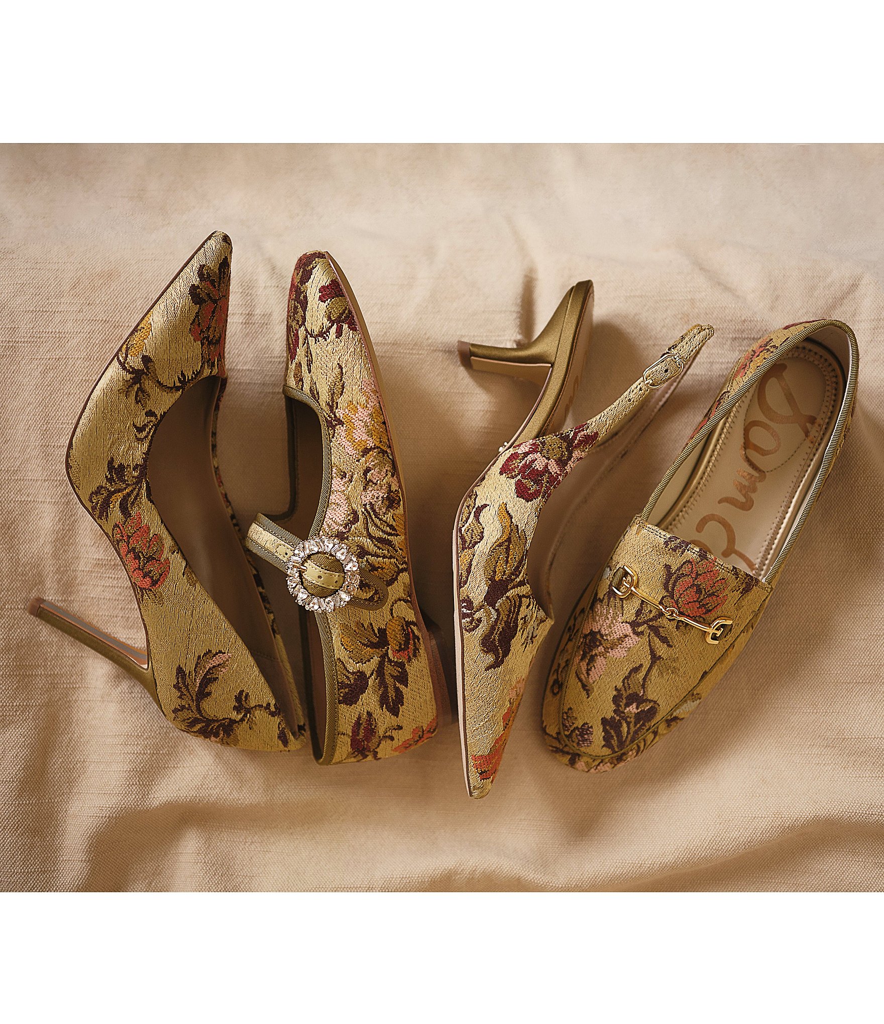 Sam Edelman Loraine Floral Fabric Bit Buckle Loafers