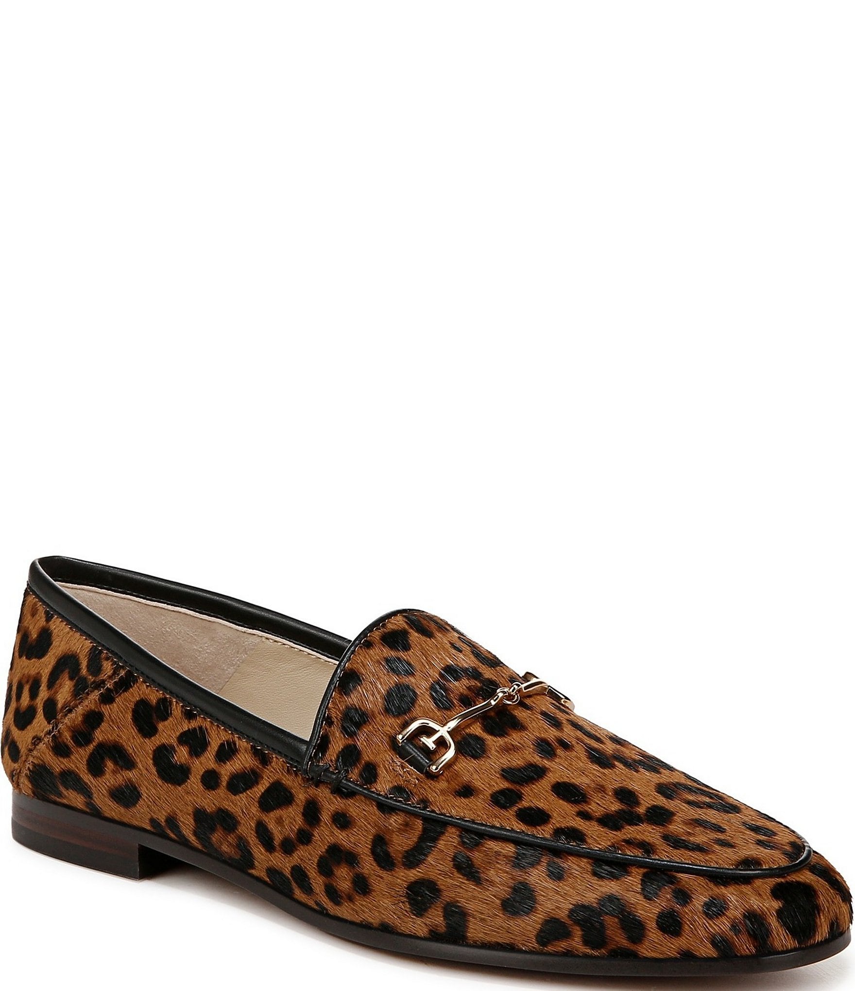 Sam Edelman Loraine Leopard Print Calf Hair Bit Buckle Loafers