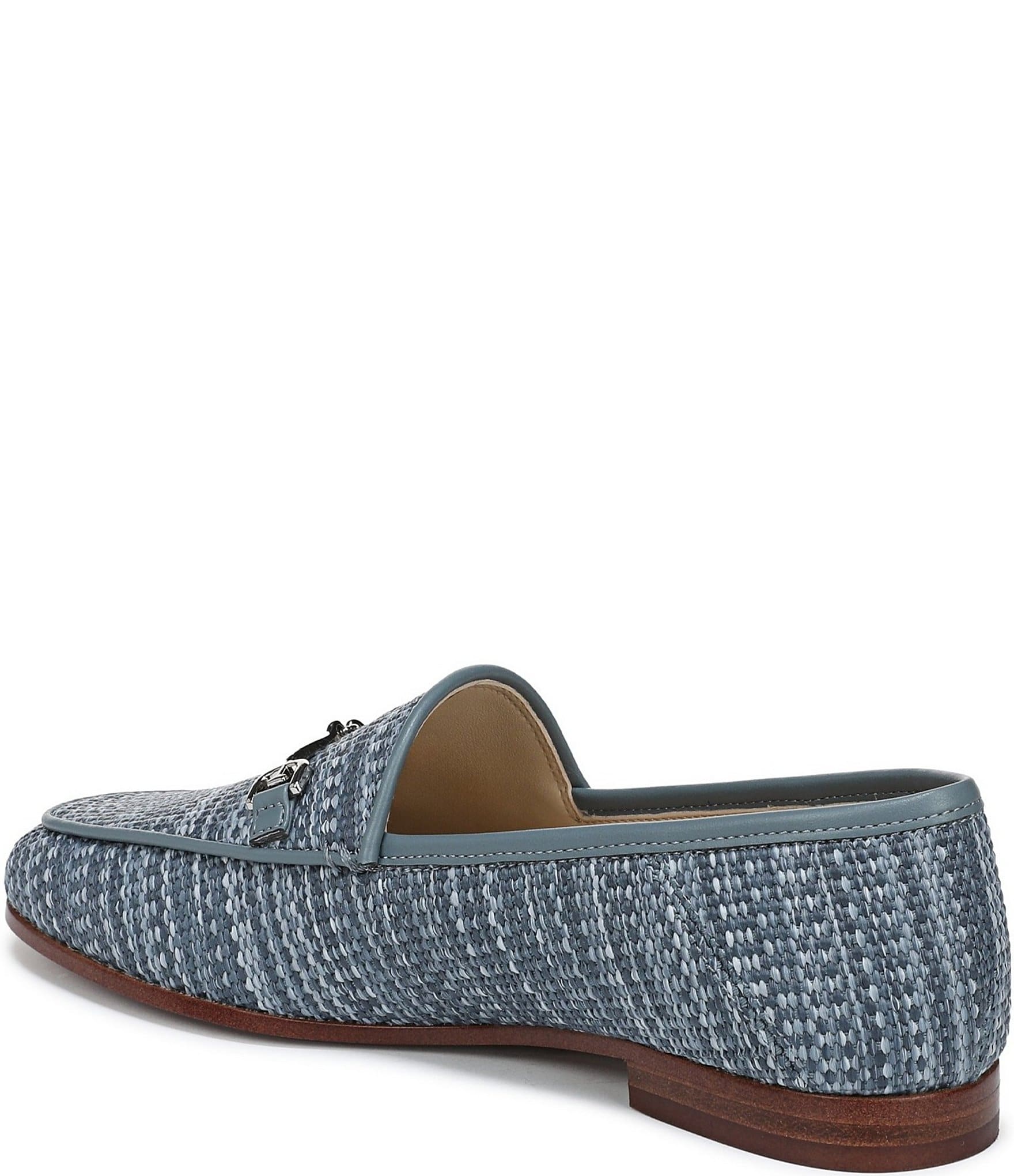 Sam Edelman Loraine Striped Raffia Bit Buckle Loafers