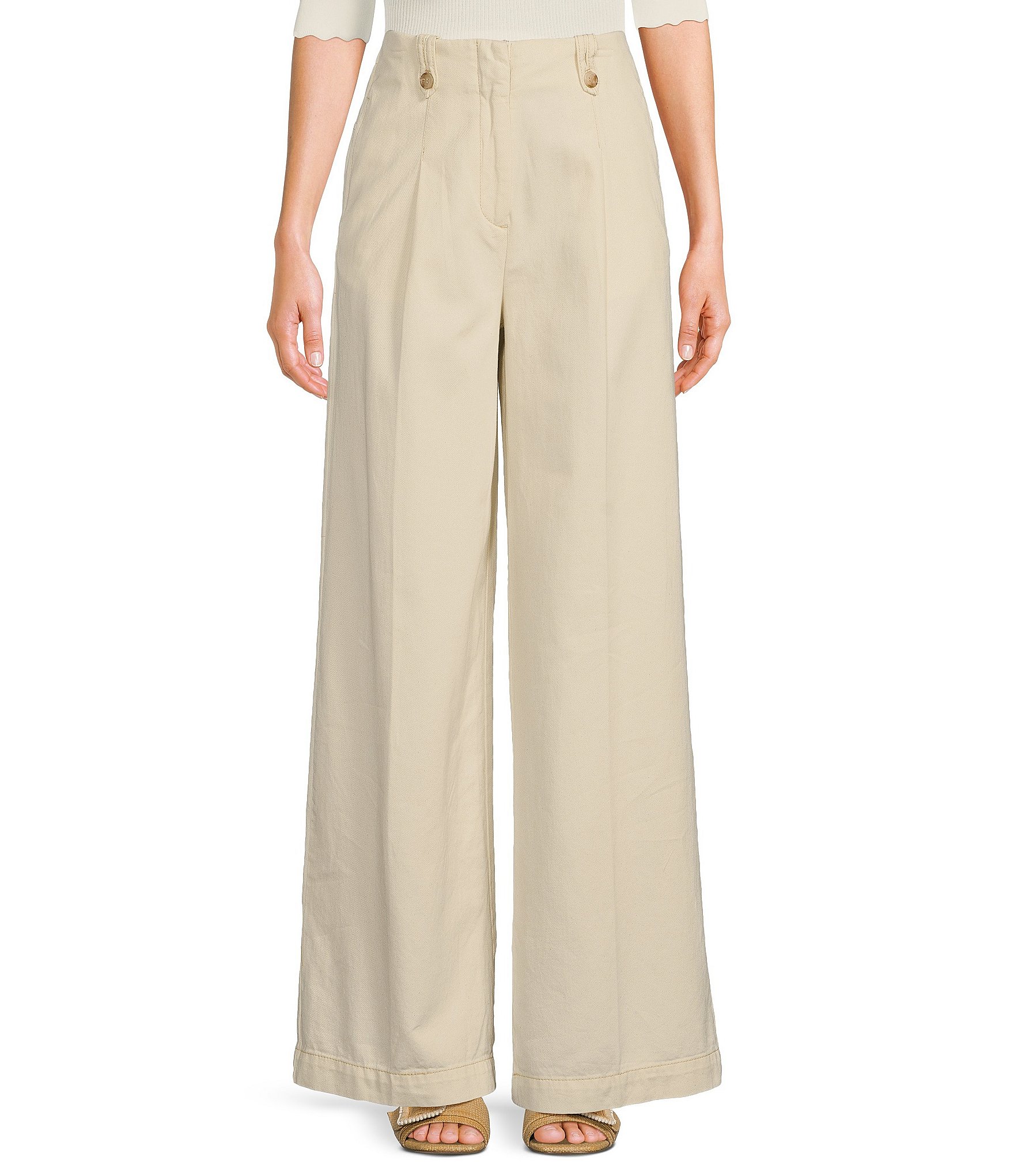 Sam Edelman Lorelai Wide Leg Clean Hem Pleated Trouser | Dillard's