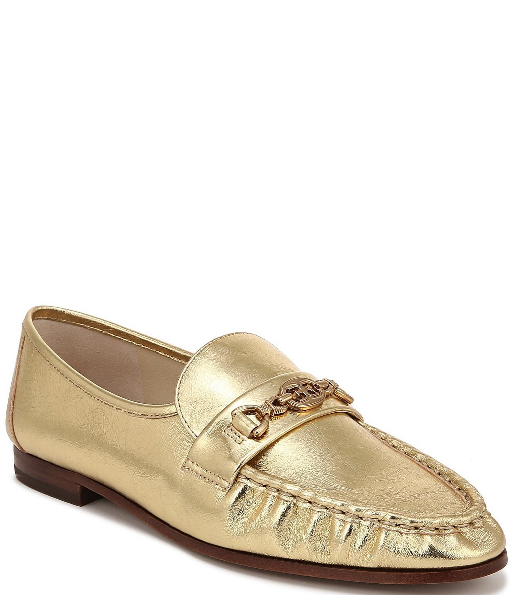 Sam Edelman Lucca Leather Ruched Bit Buckle Flat Loafers | Dillard's
