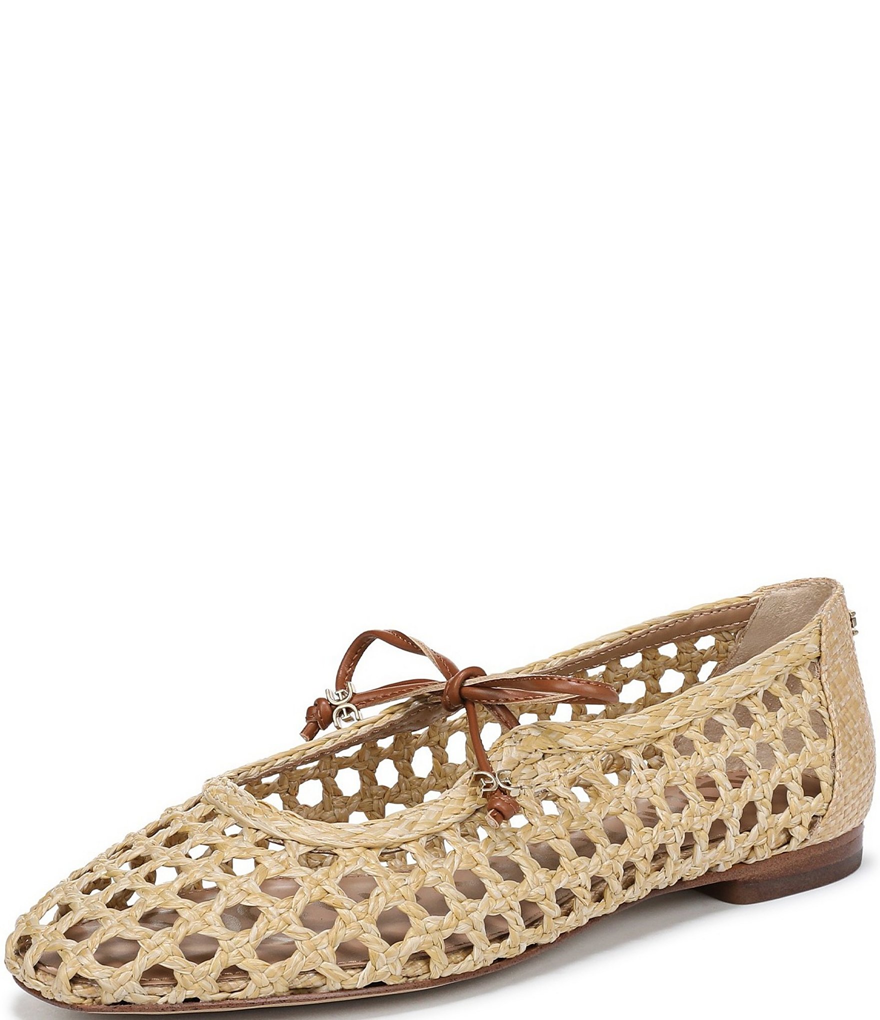 Sam Edelman Marcie Woven Raffia Bow Ballet Flats
