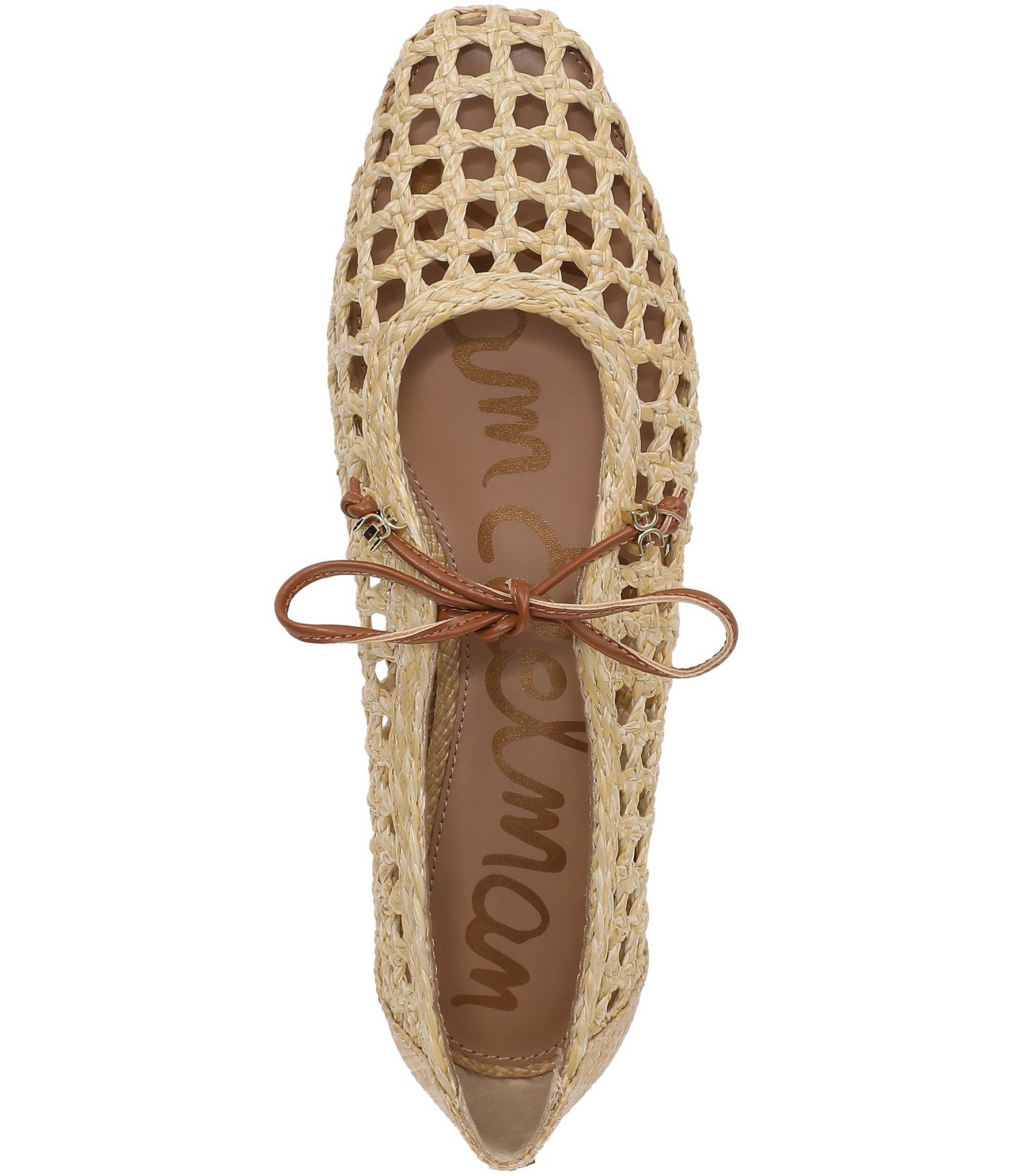 Sam Edelman Marcie Woven Raffia Bow Ballet Flats
