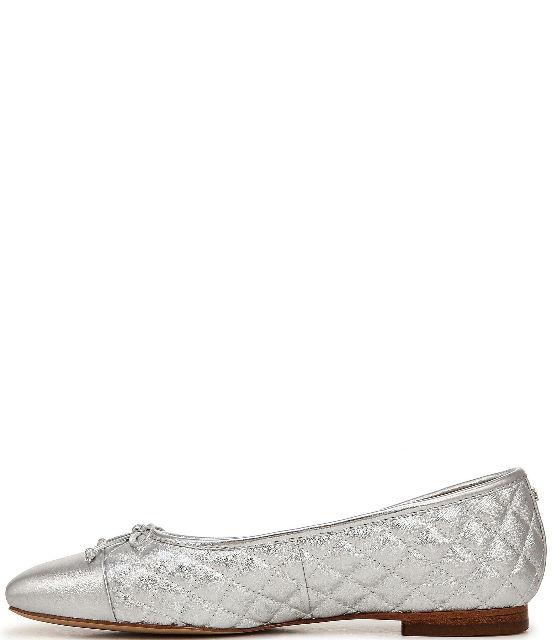 Sam Edelman Marilyn Quilted Leather Cap Toe Bow Detail Ballet Flats