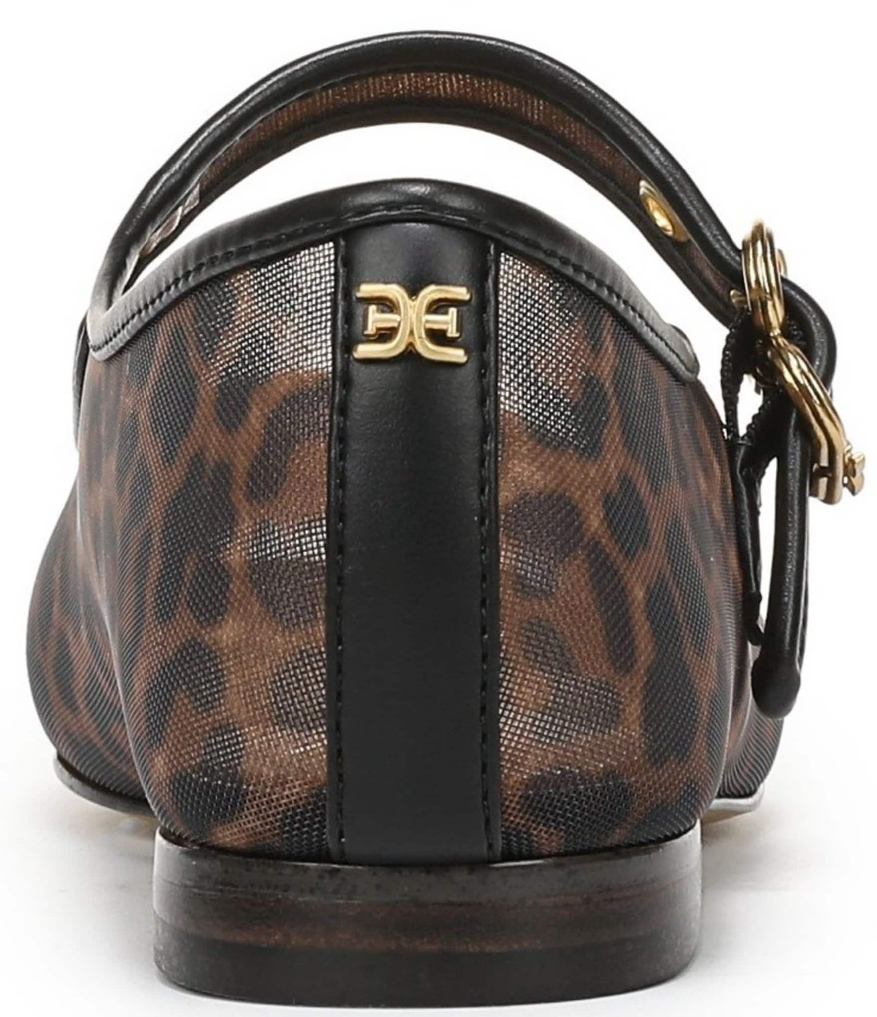 Sam Edelman Michaela Leopard Print Mesh Mary Jane Flats