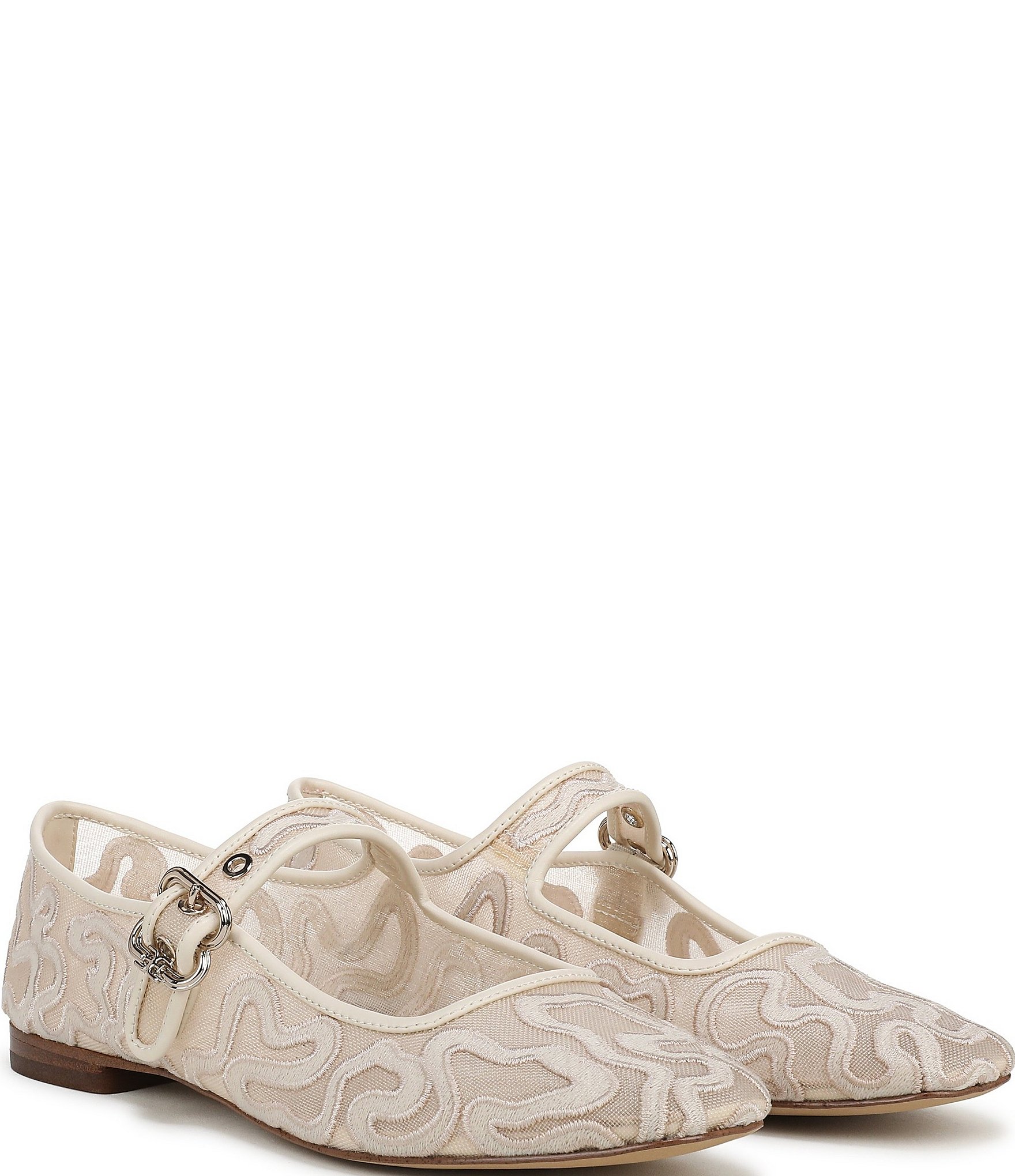 Sam Edelman Michaela Mesh Embroidered Mary Jane Flats
