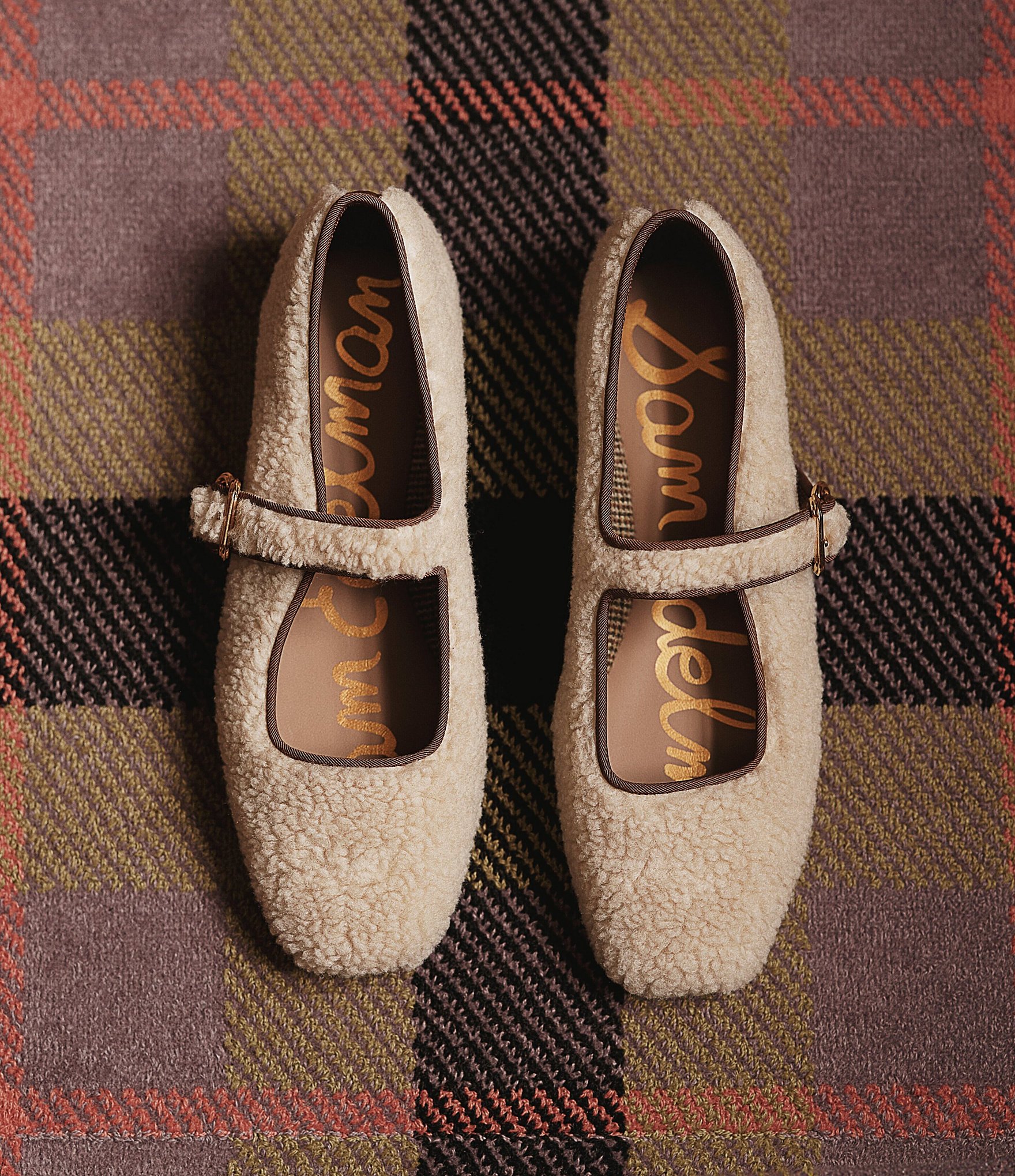 Sam Edelman Michaela Sherpa Mary Jane Flats