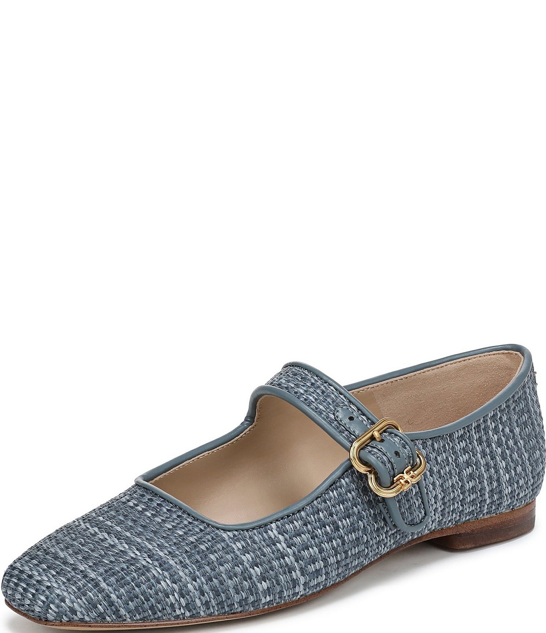 Sam Edelman Michaela Striped Raffia Mary Jane Flats