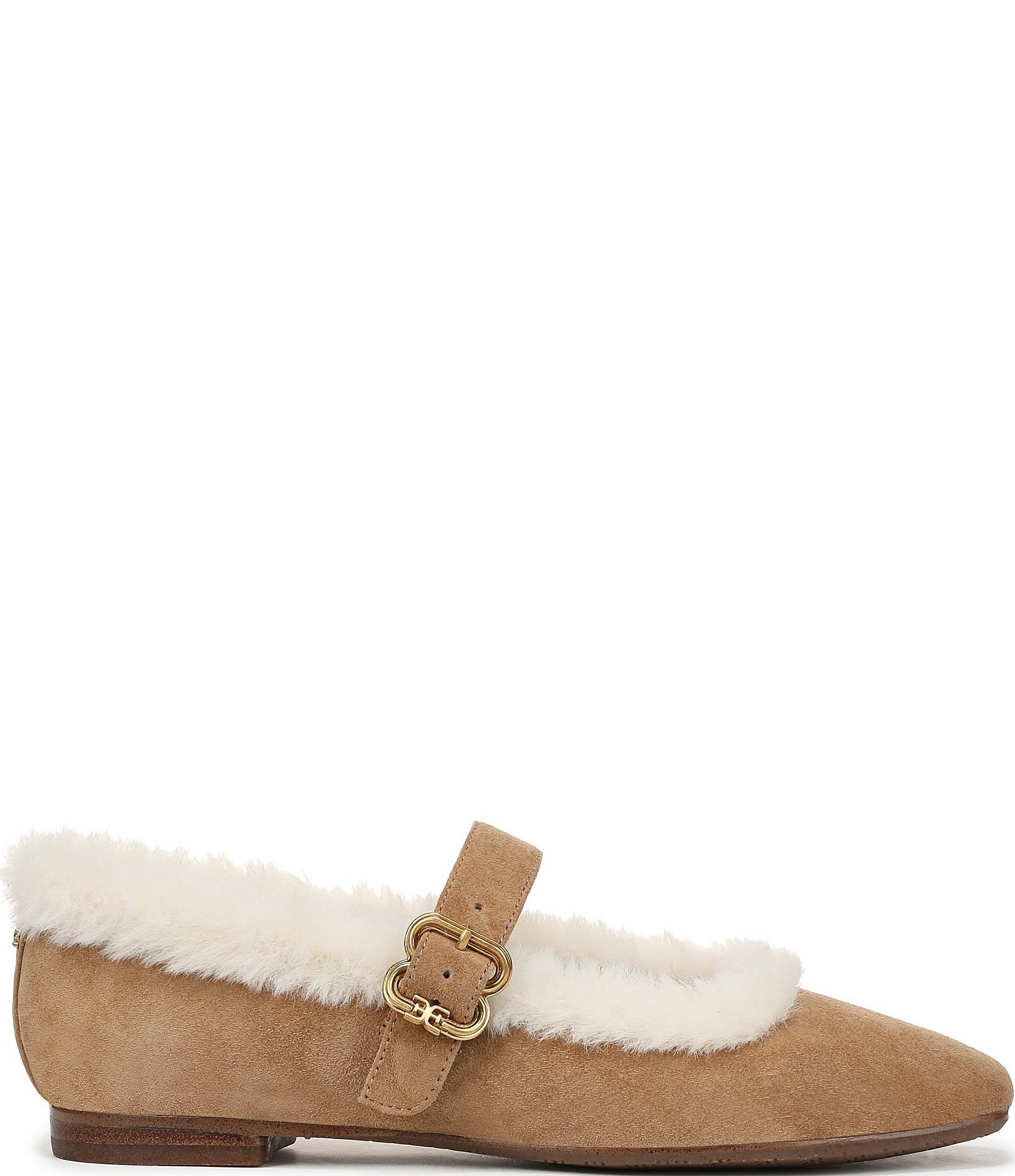 Sam Edelman Michaela Suede Faux Fur Mary Jane Flats