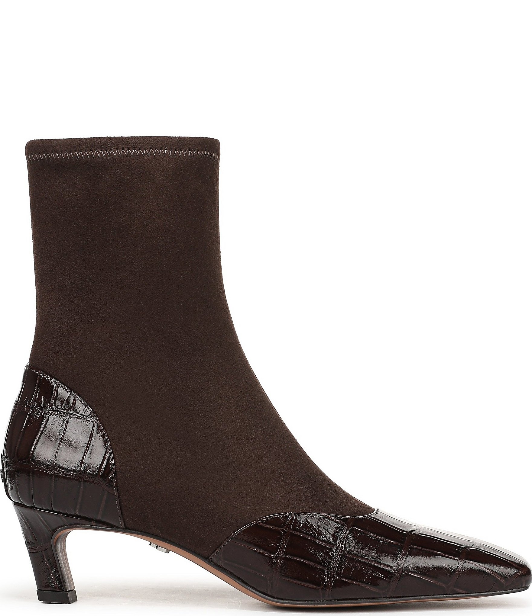 Sam Edelman Pammy Crocodile Embossed Leather Dress Booties