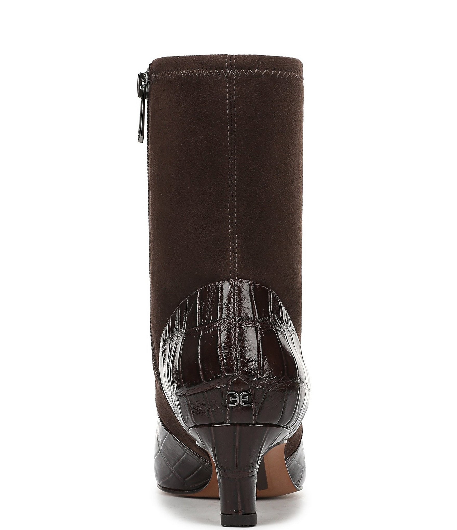 Sam Edelman Pammy Crocodile Embossed Leather Dress Booties