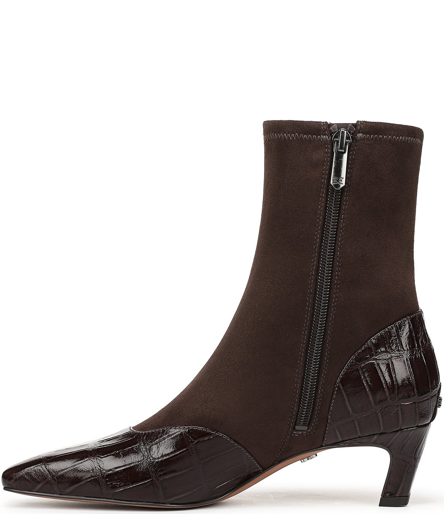 Sam Edelman Pammy Crocodile Embossed Leather Dress Booties
