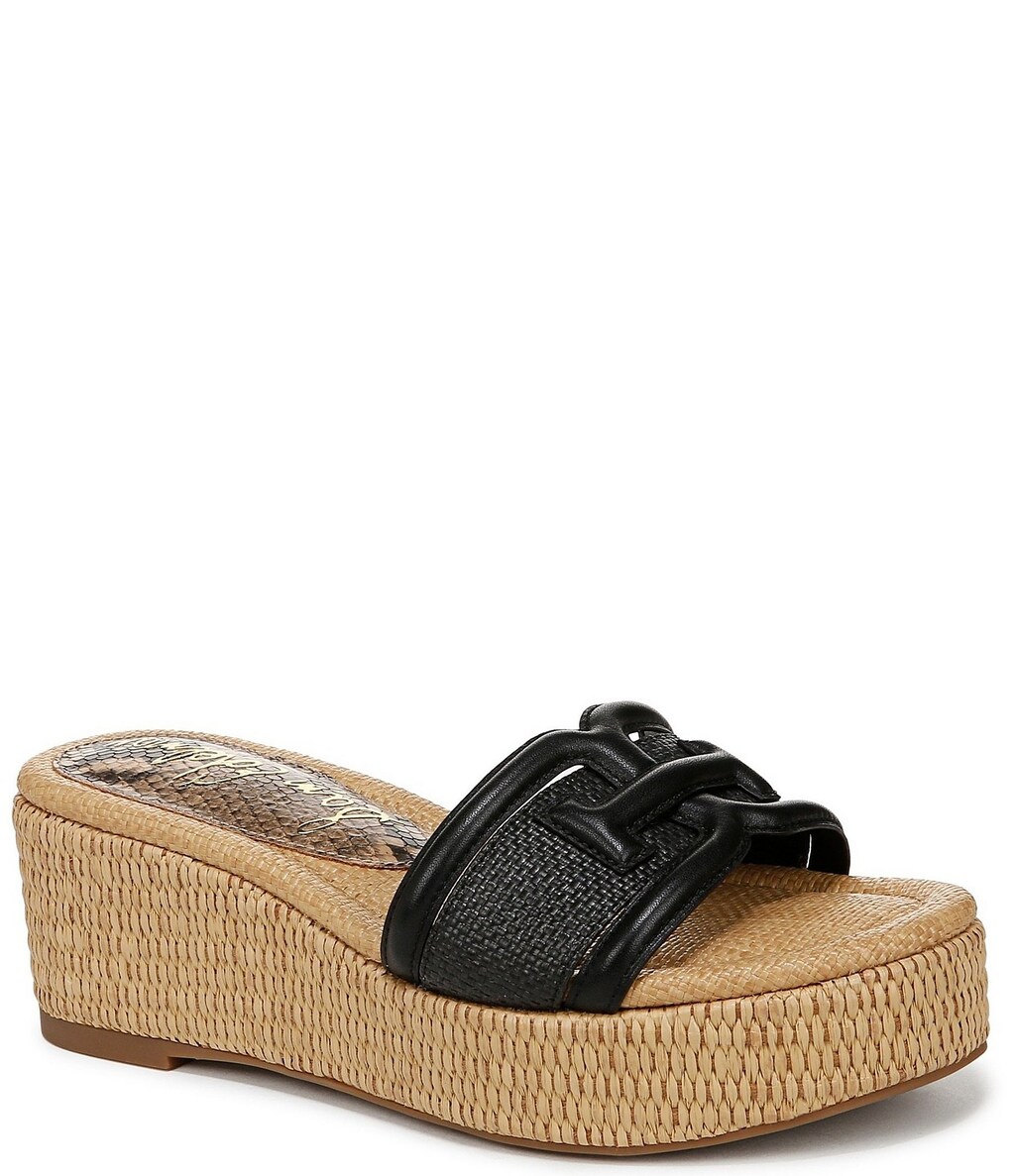 Sam Edelman Pauleena Sandali Con Zeppa In Iuta Donna – Tacco 6 Cm, Chiusura Senza Lacci, 40 EU