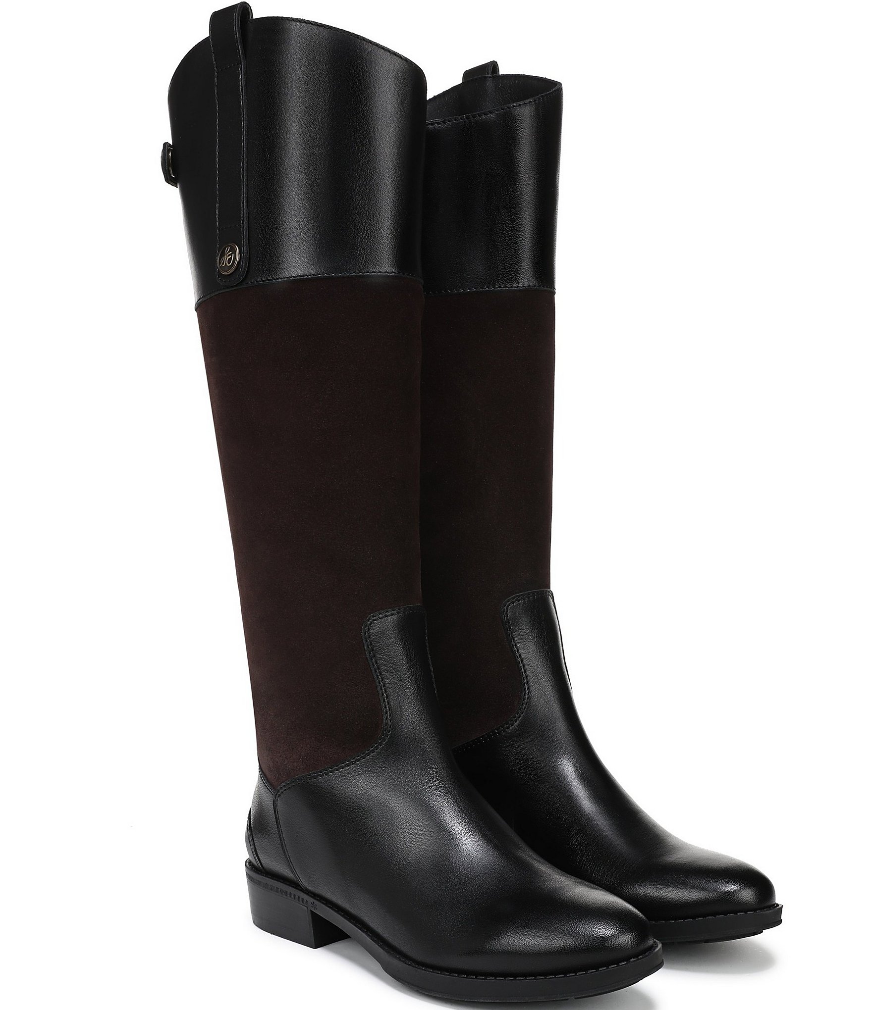 Sam Edelman Penny Leather and Suede Tall Riding Boots