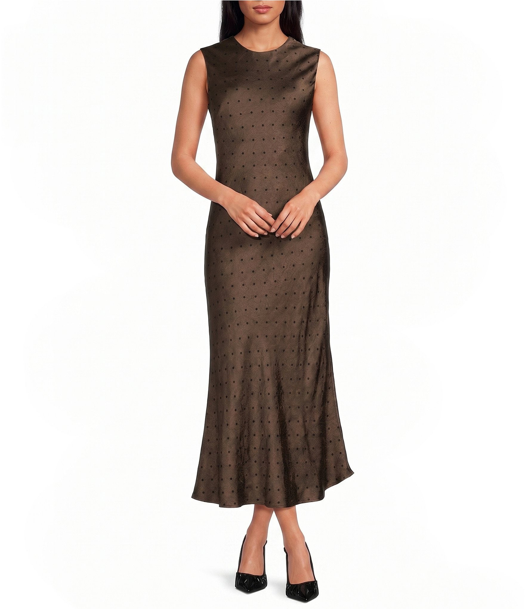 Sam Edelman Polka Dot Satin Midi Dress