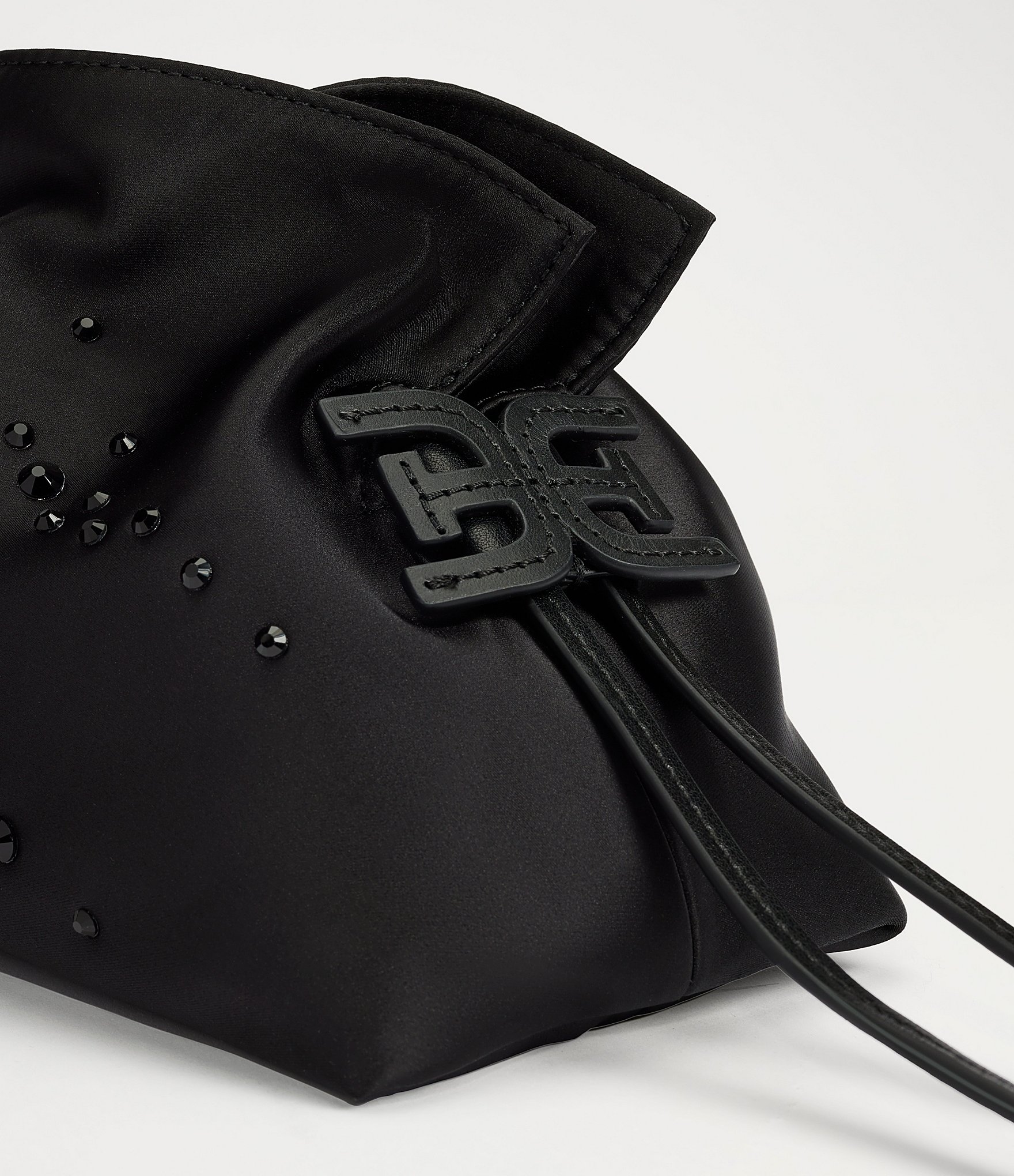 Sam Edelman Poppy Satin Rhinestoned Oversized Clutch