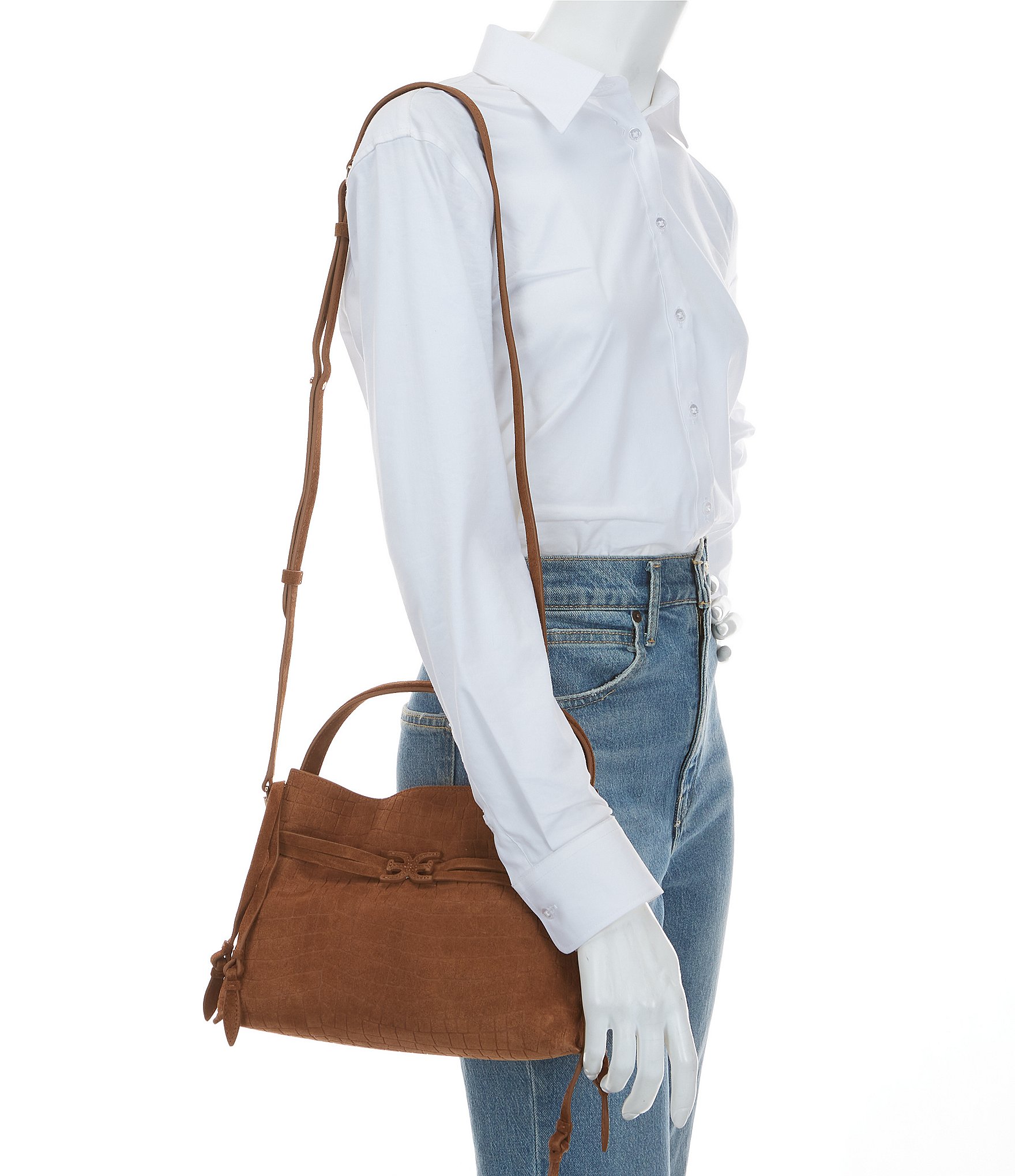 Sam Edelman Poppy Suede Small Drawstring Tote Bag