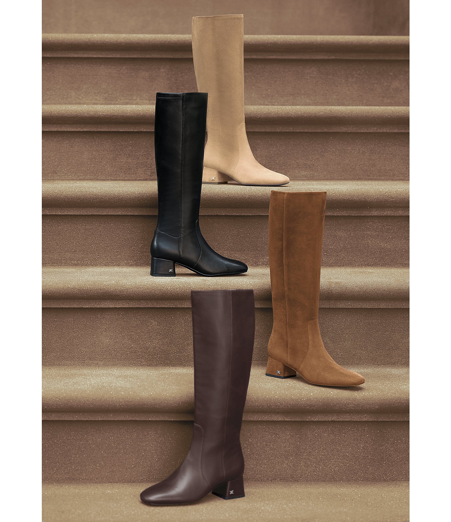 Sam Edelman Porter Suede Square Toe Tall Dress Boots