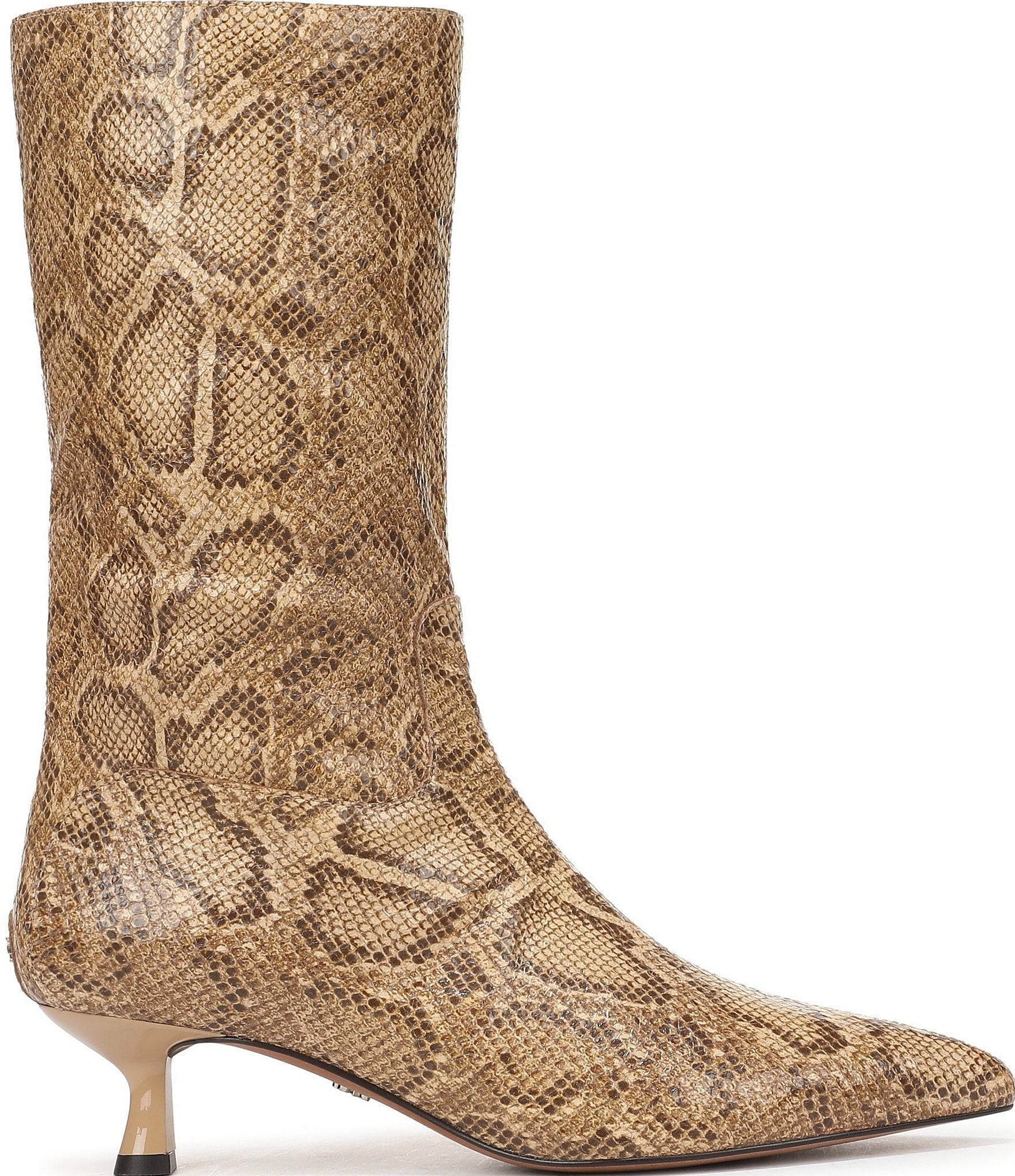 Sam Edelman Ramona Python Snake Print Leather Mid Dress Boots
