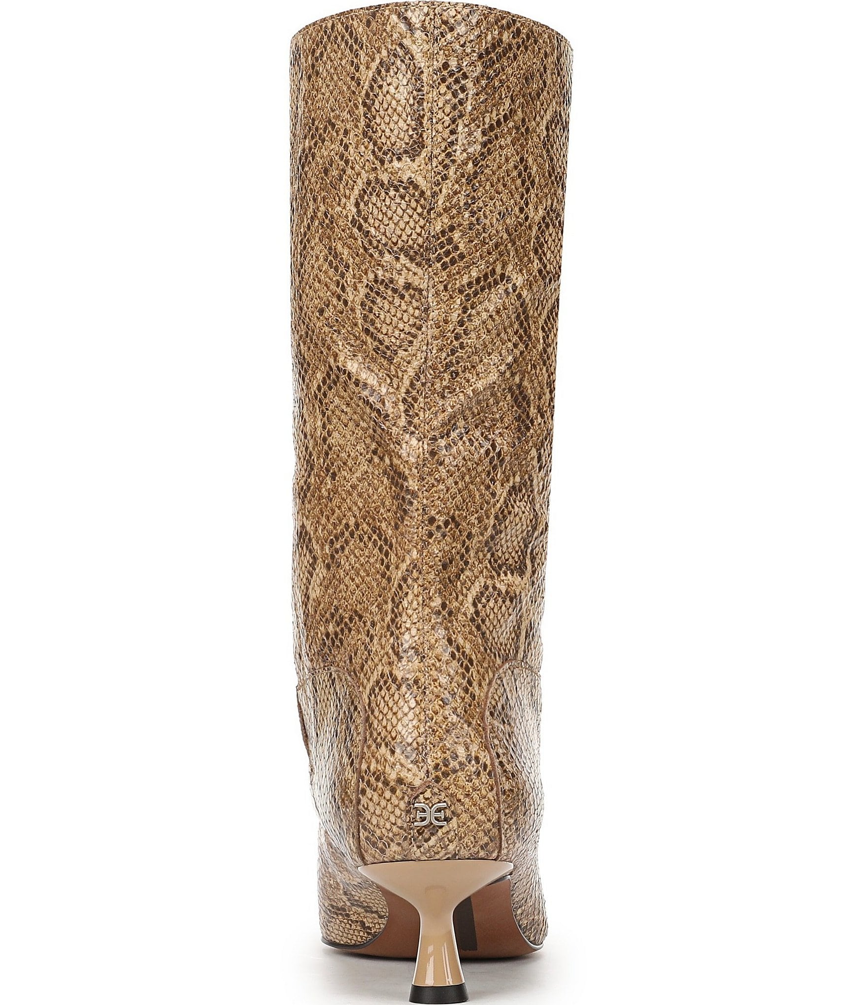 Sam Edelman Ramona Python Snake Print Leather Mid Dress Boots