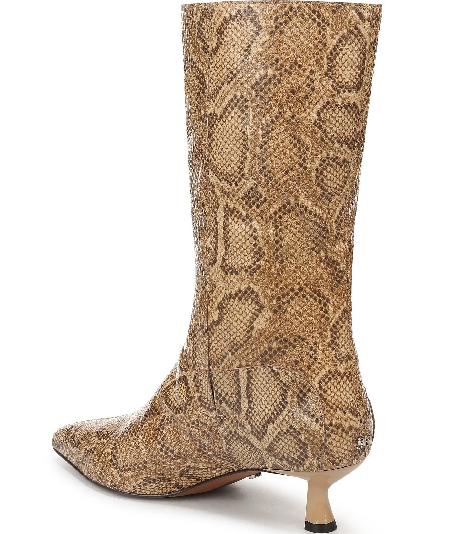Sam Edelman Ramona Python Snake Print Leather Mid Dress Boots
