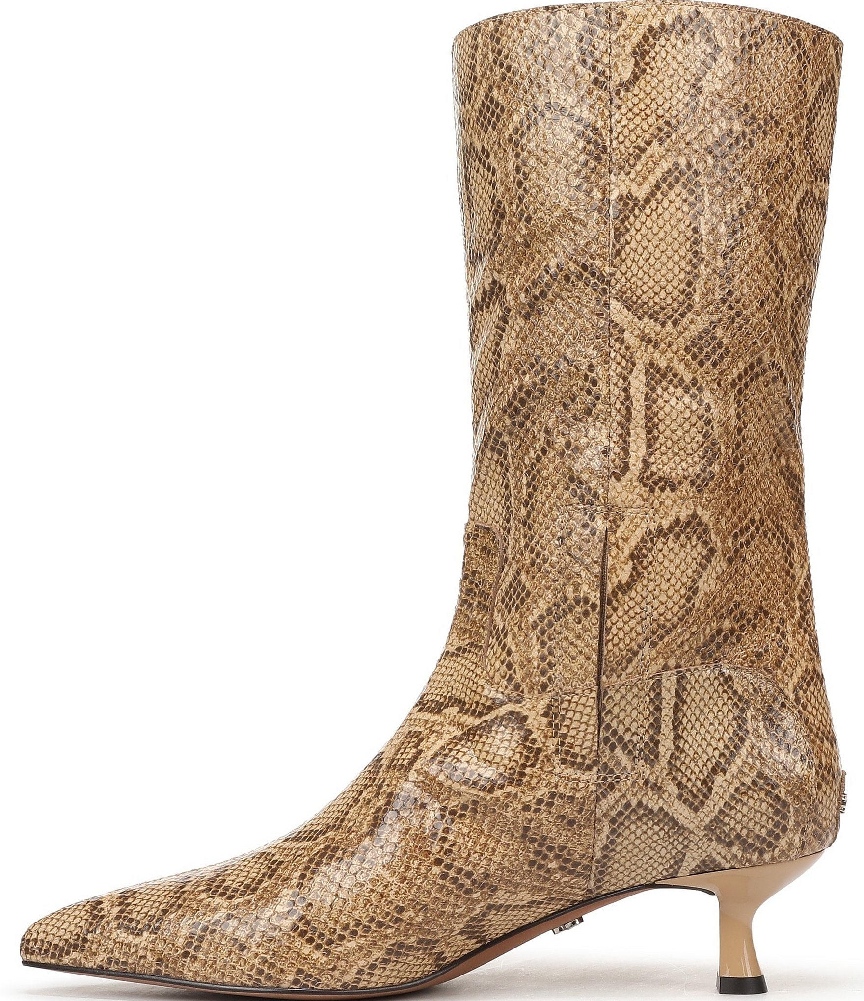 Sam Edelman Ramona Python Snake Print Leather Mid Dress Boots