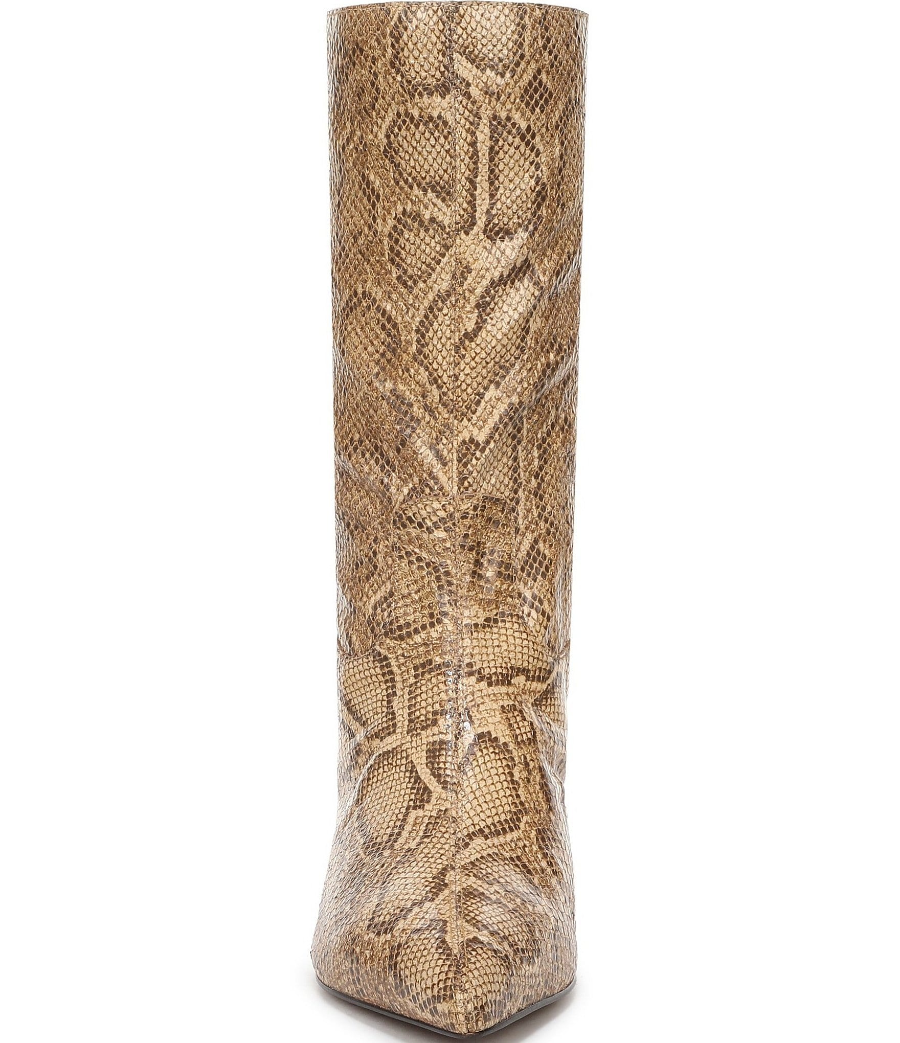 Sam Edelman Ramona Python Snake Print Leather Mid Dress Boots