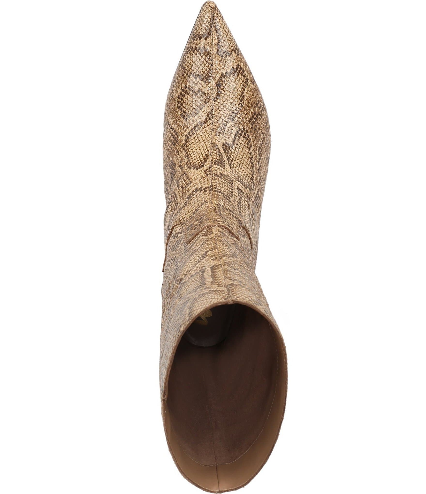 Sam Edelman Ramona Python Snake Print Leather Mid Dress Boots