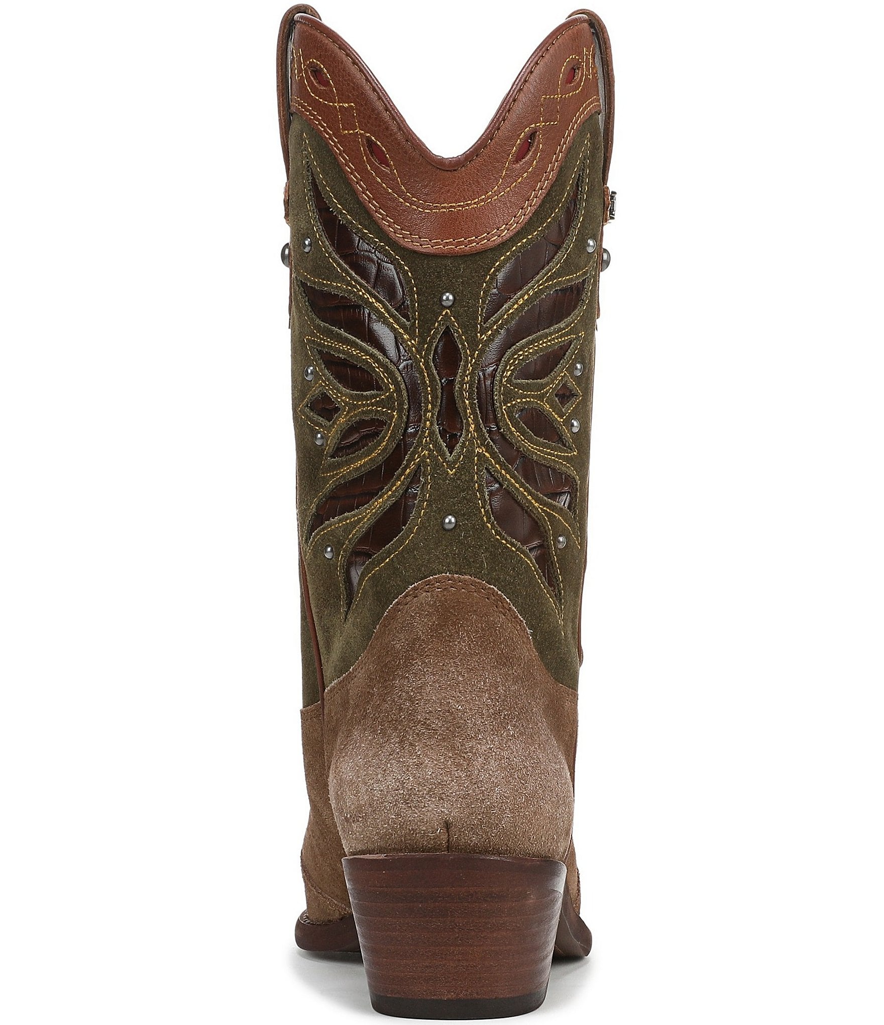 Sam Edelman Rylin Suede Stud Detail Western Booties