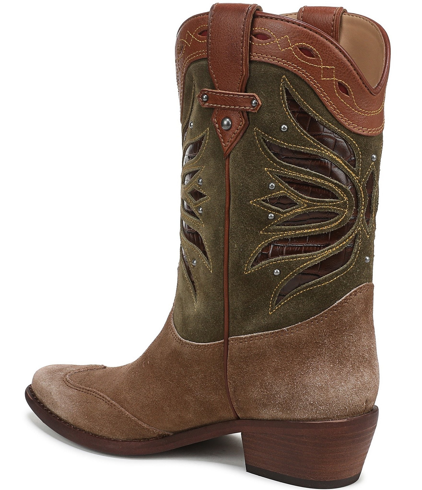 Sam Edelman Rylin Suede Stud Detail Western Booties