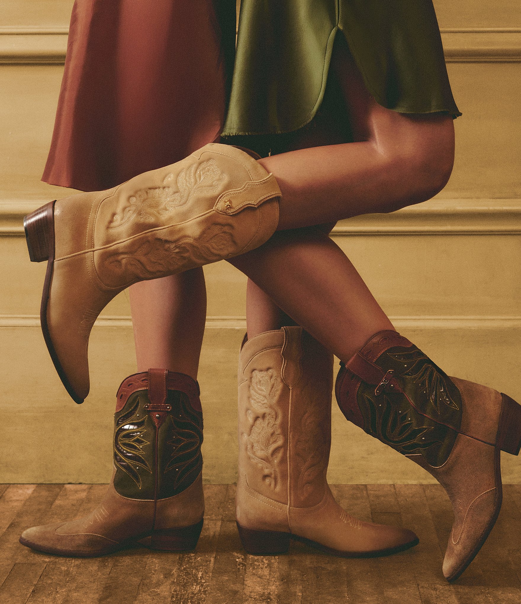 Sam Edelman Rylin Suede Stud Detail Western Booties