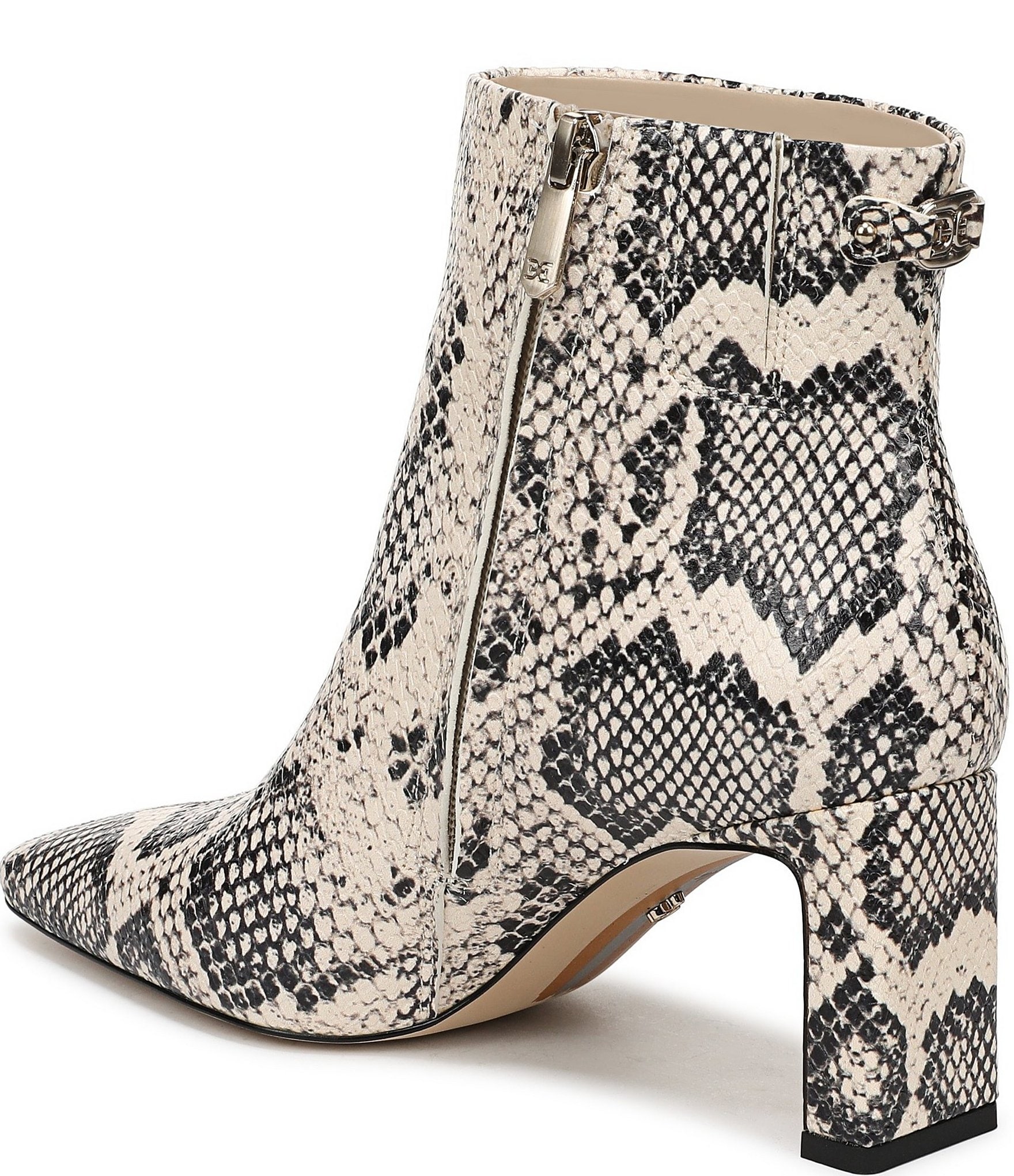Sam Edelman Saige Python Print Leather Dress Booties