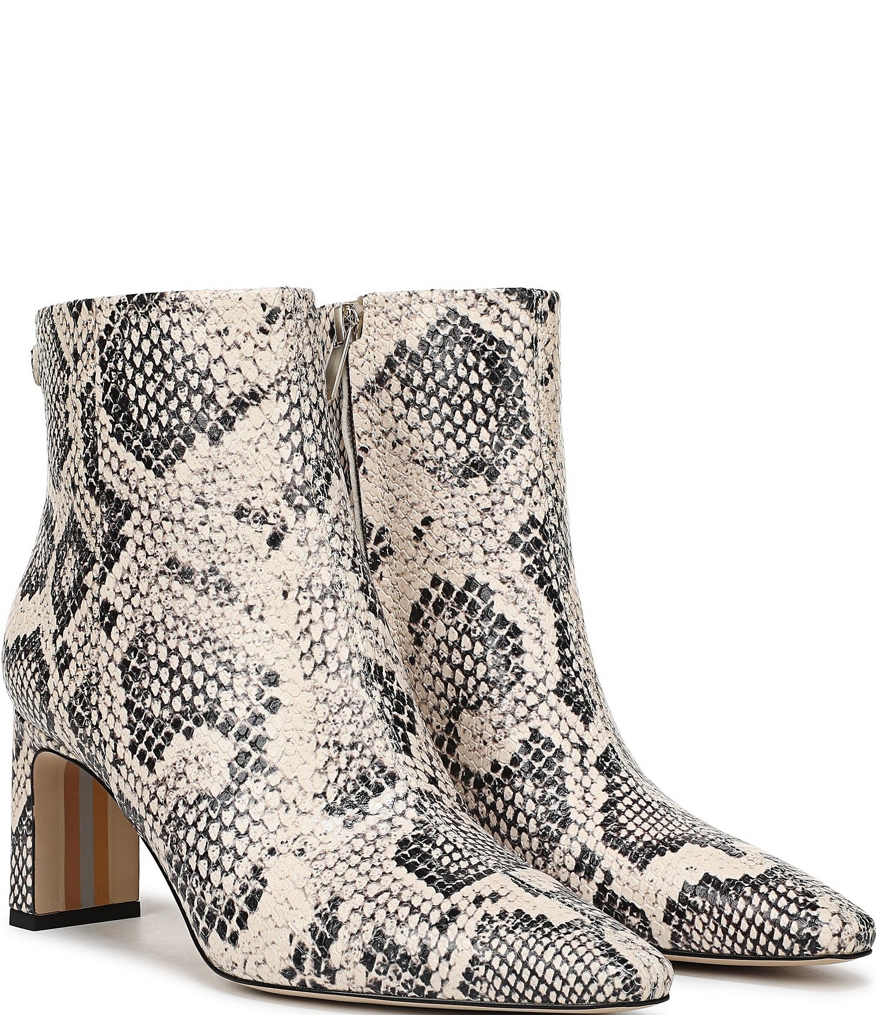 Sam Edelman Saige Python Print Leather Dress Booties