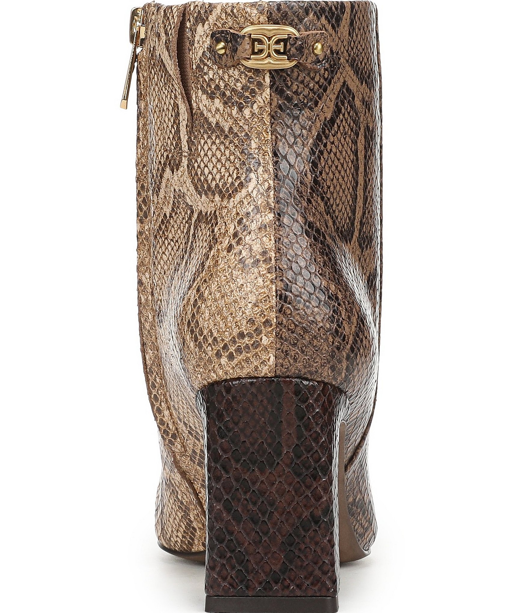 Sam Edelman Saige Two Tone Python Print Leather Dress Booties