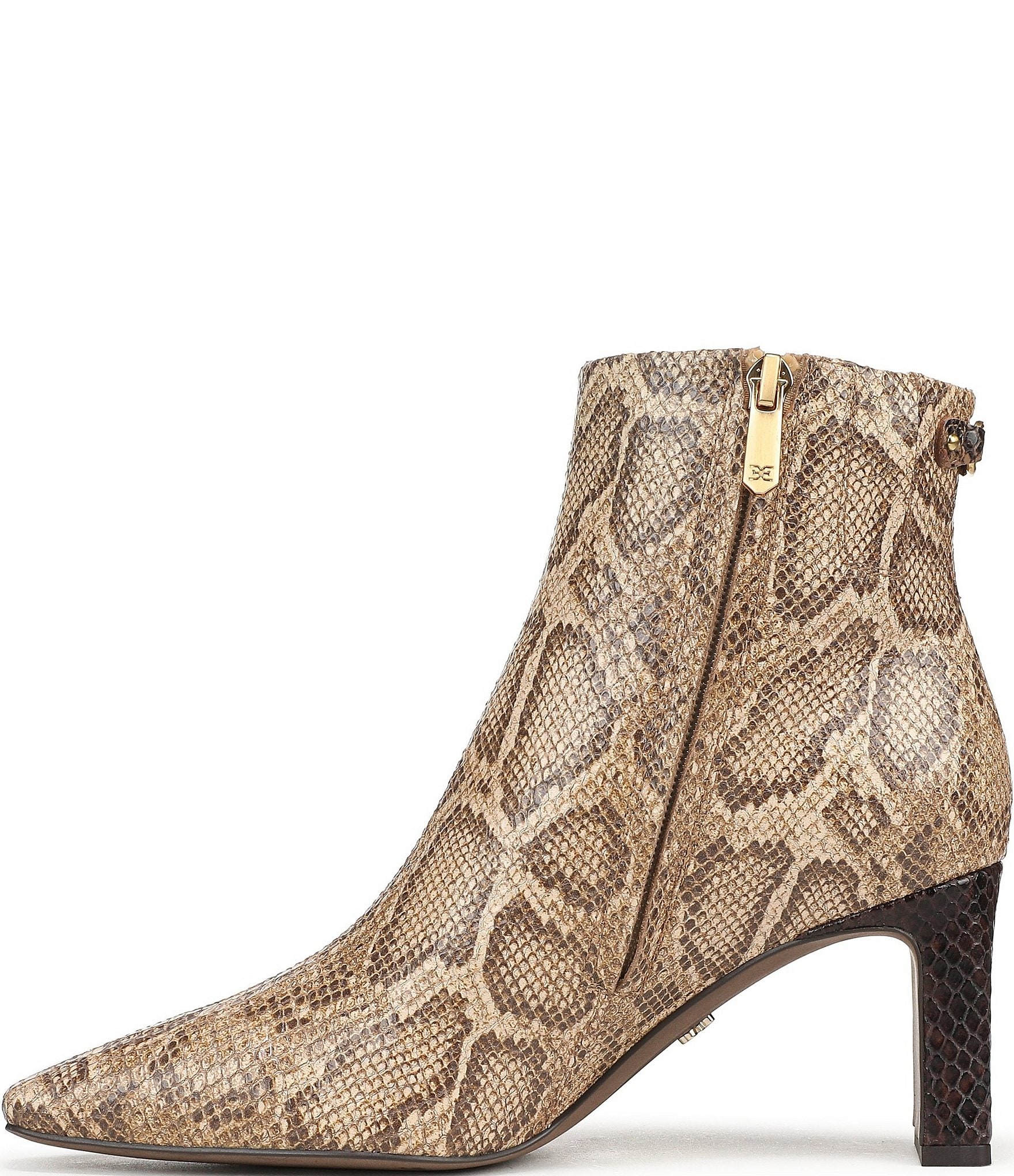 Sam Edelman Saige Two Tone Python Print Leather Dress Booties