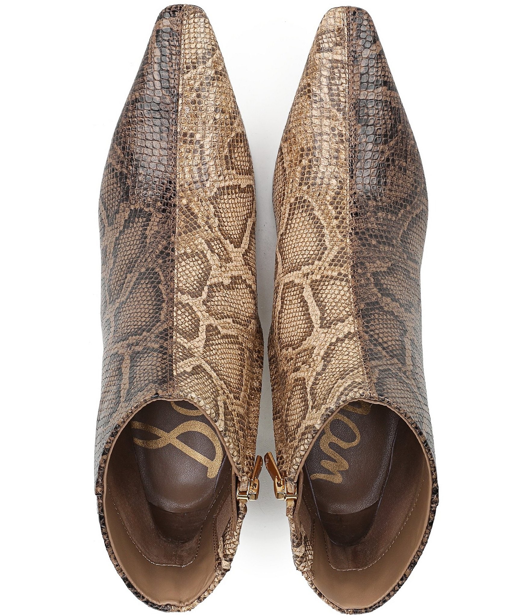 Sam Edelman Saige Two Tone Python Print Leather Dress Booties
