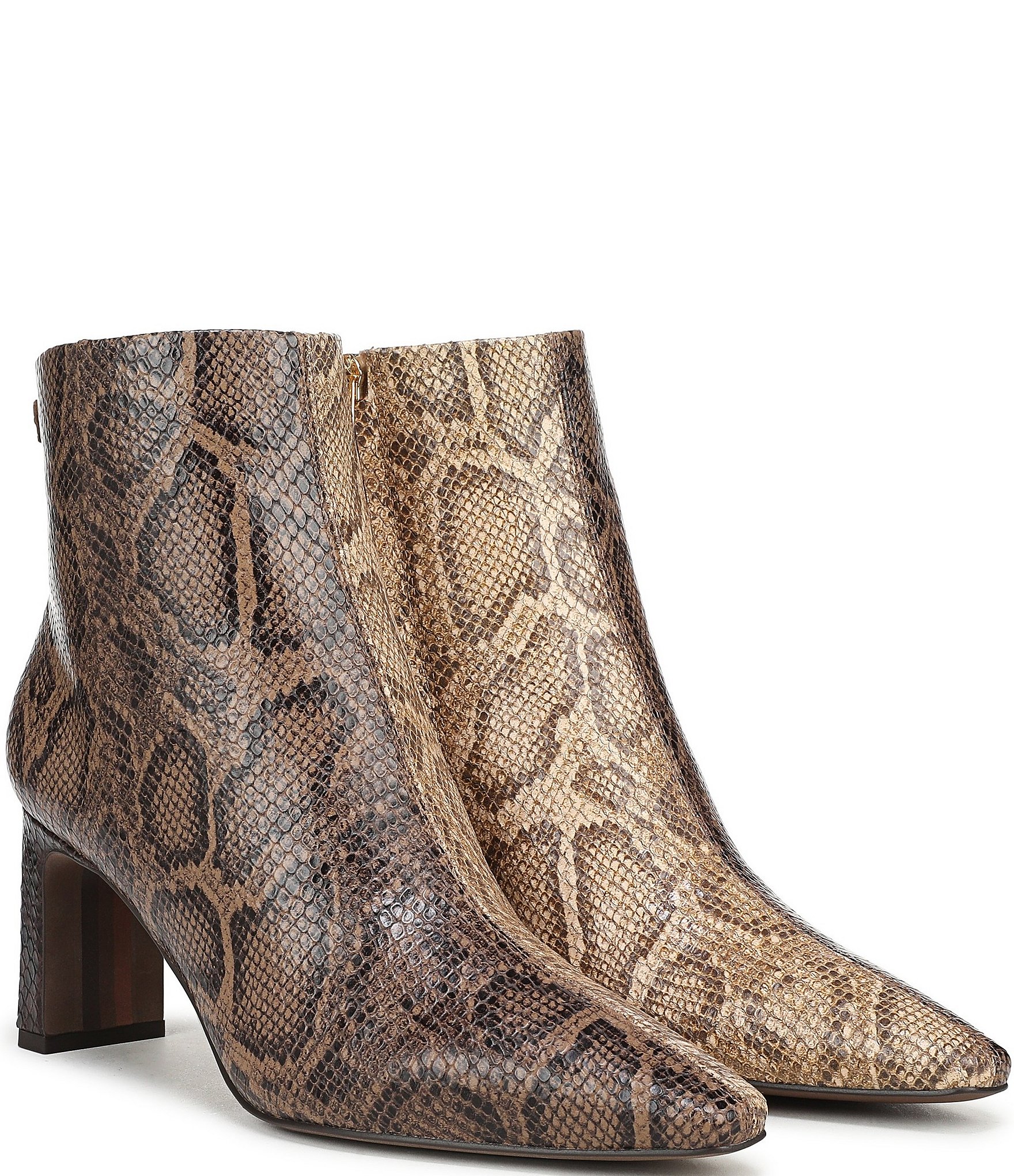 Sam Edelman Saige Two Tone Python Print Leather Dress Booties